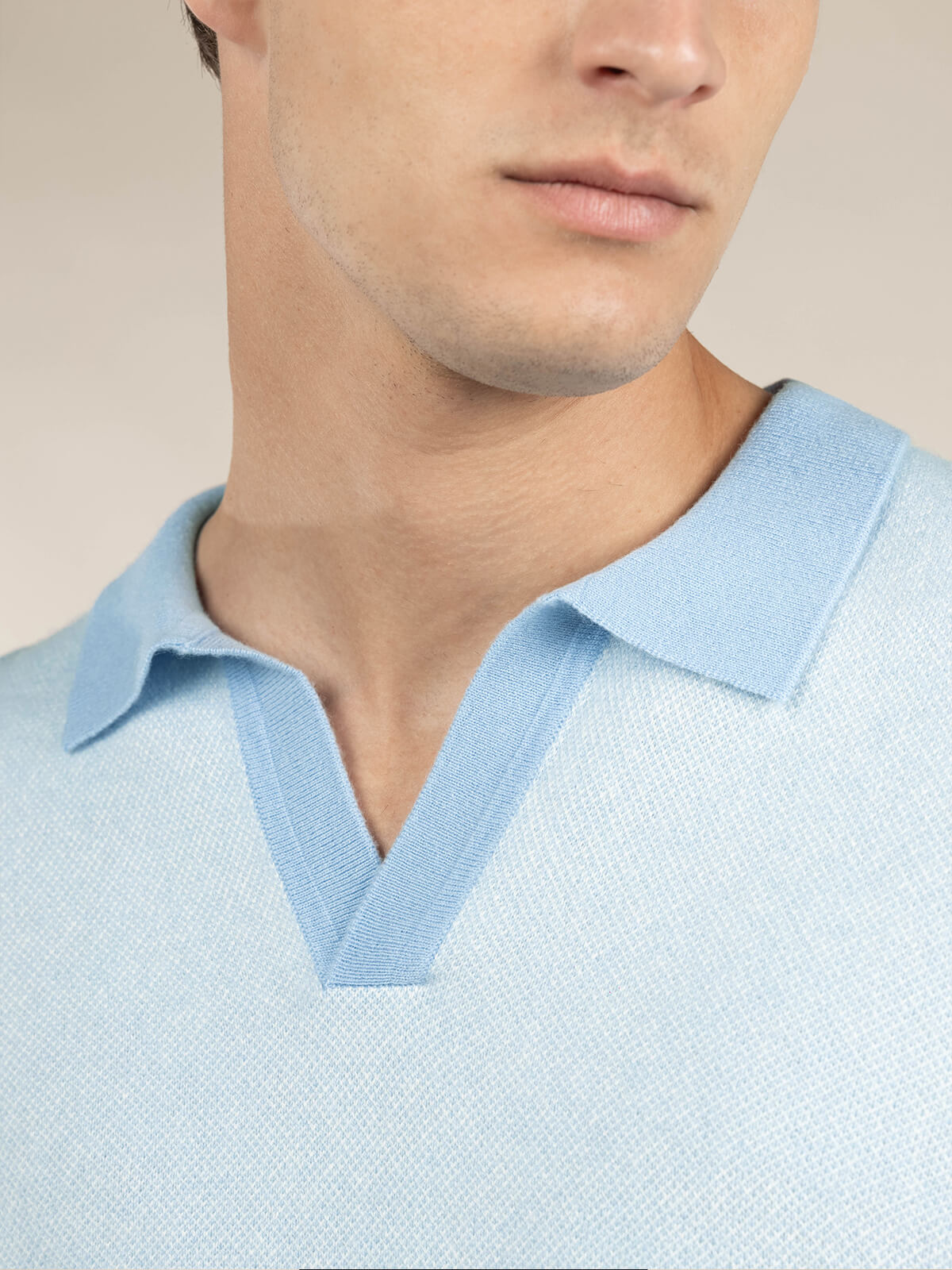 Light Blue Jaquard Polo