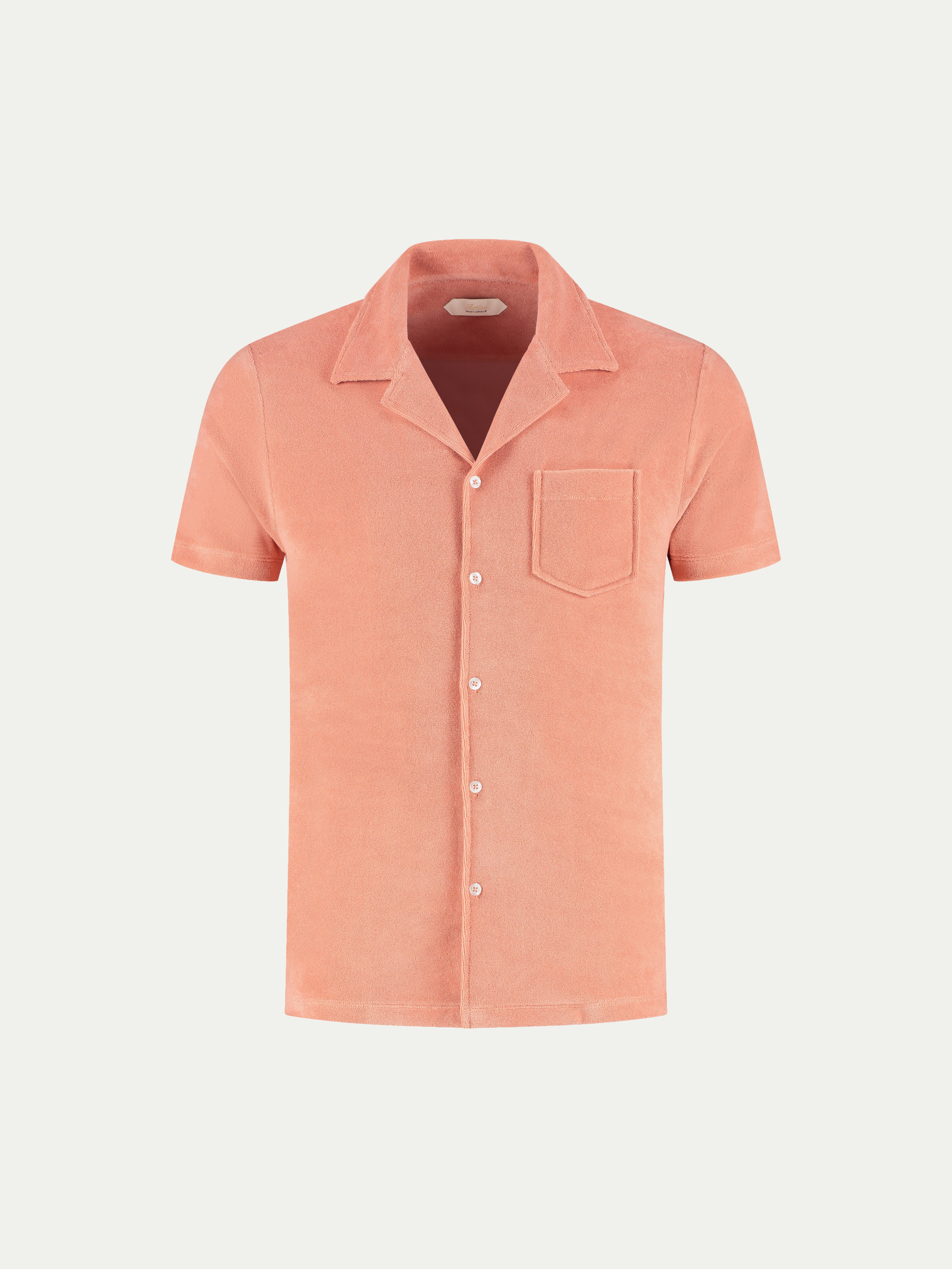 Coral Terry Towelling Resort Shirt