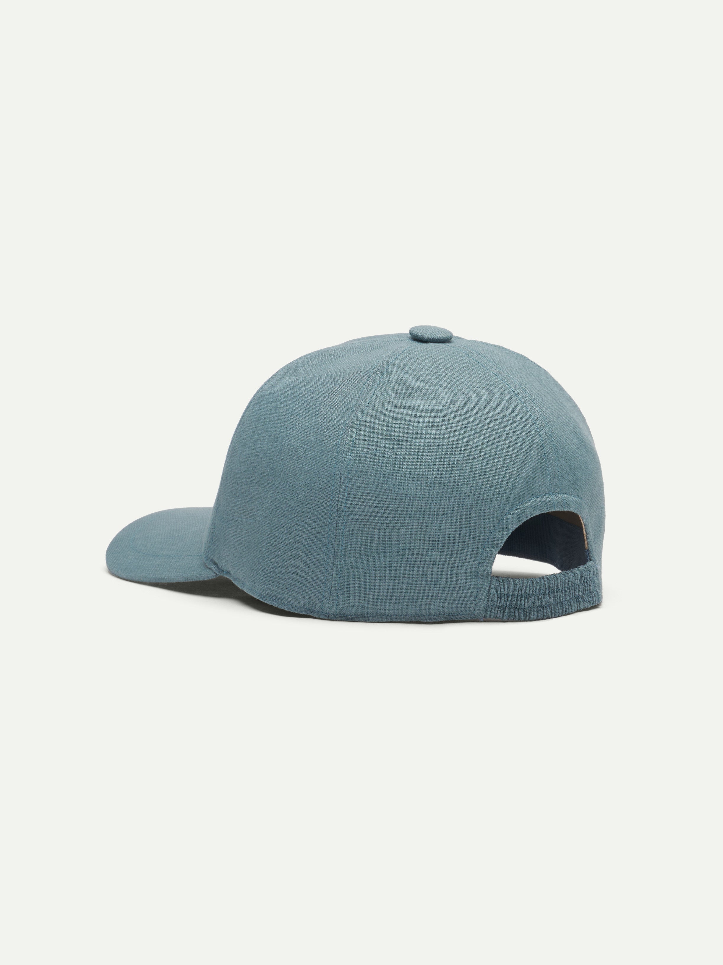 Sea Green Linen Baseball Cap
