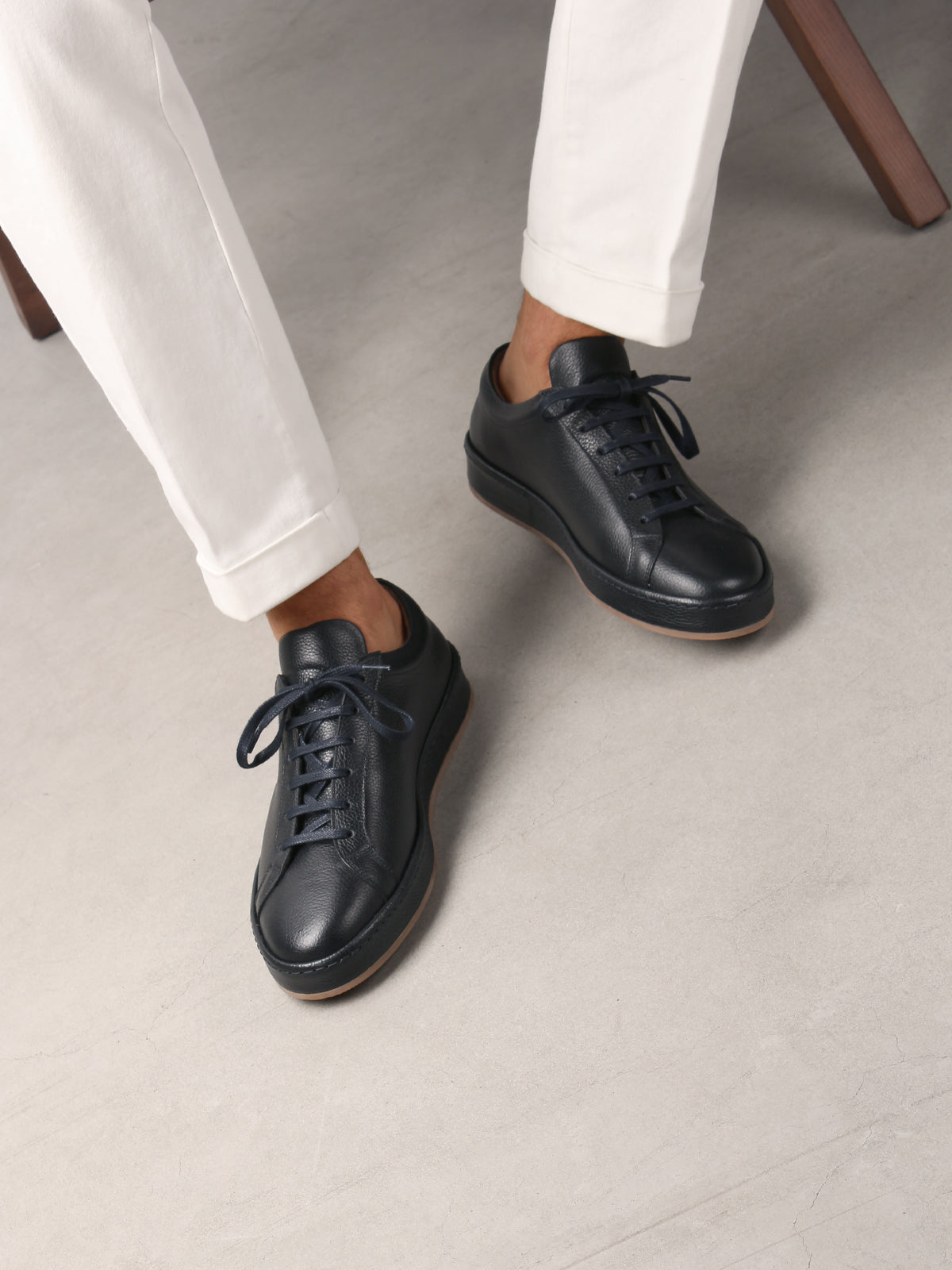 Navy Grain Voyager Sneaker