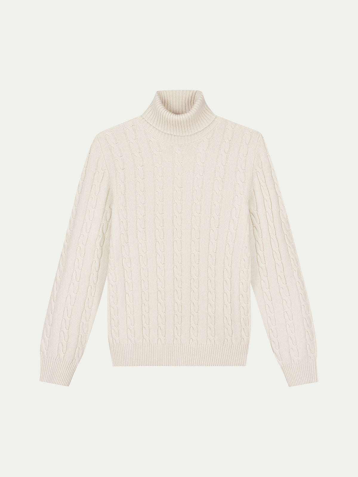 Dolcevita Cable Knit Sweater Ivory Aurelien