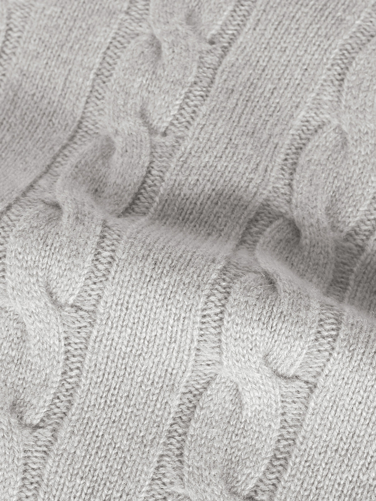 Dolcevita Cable Knit Sweater Light Grey Aurelien