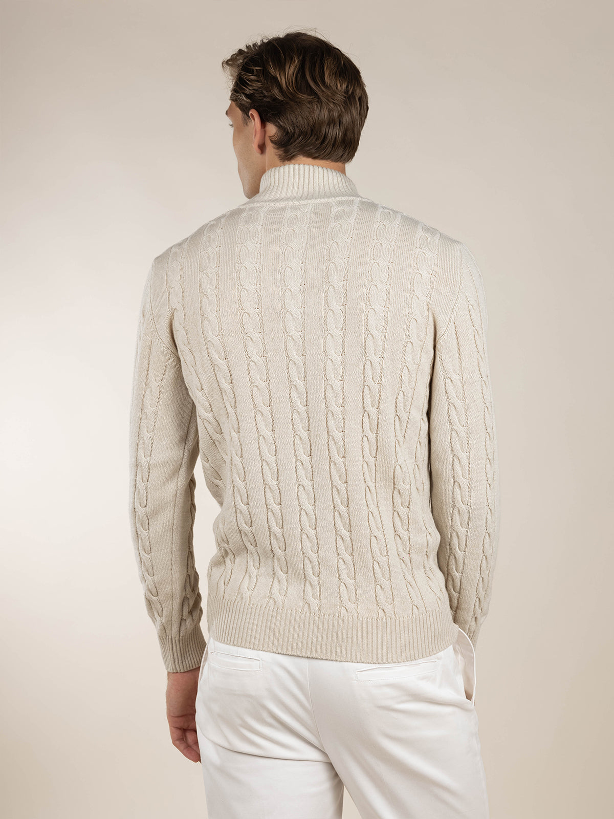 Light Beige Winter Button Sweater