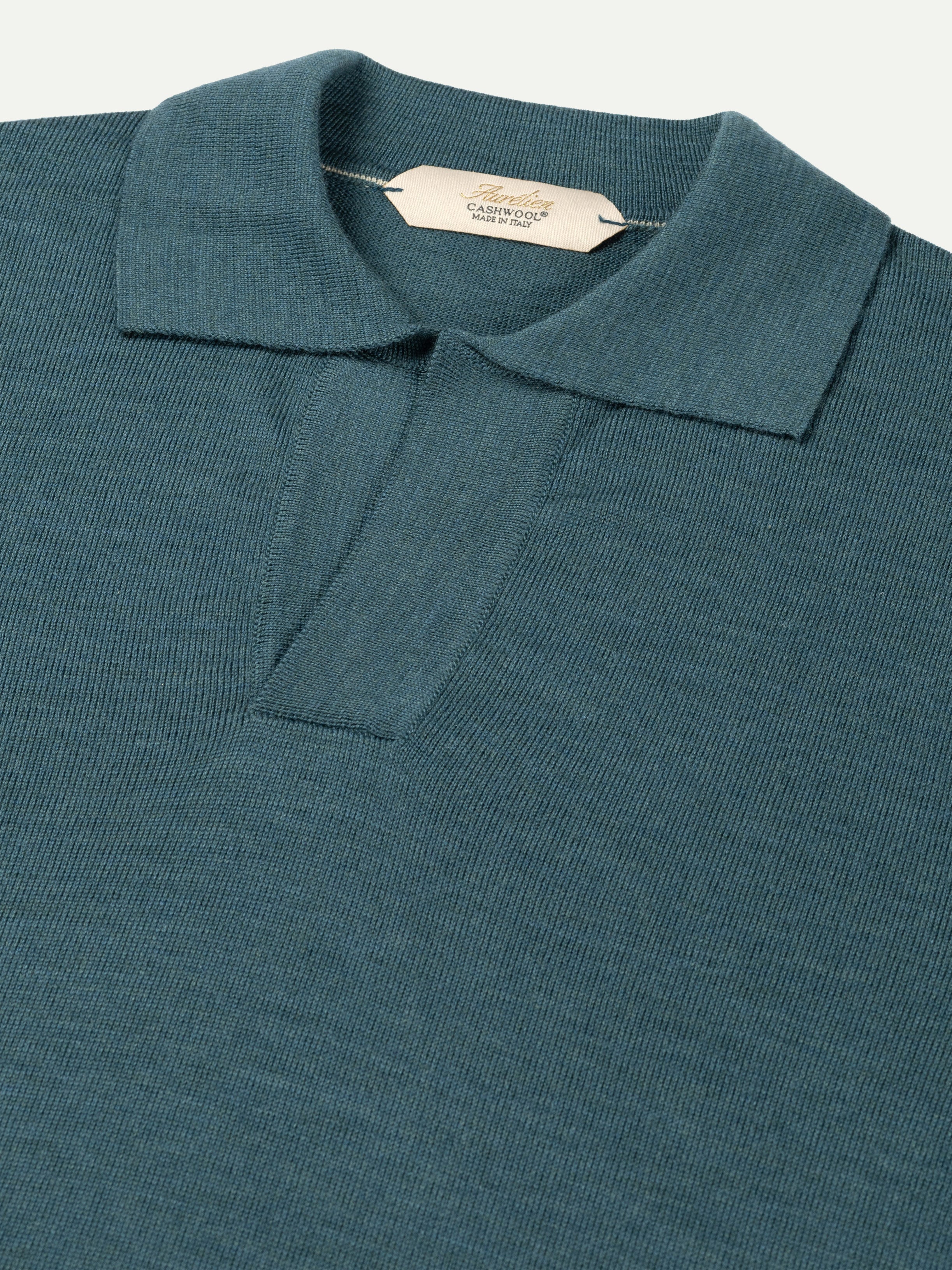 Shortsleeve Buttonless Polo Dark Aquamarine