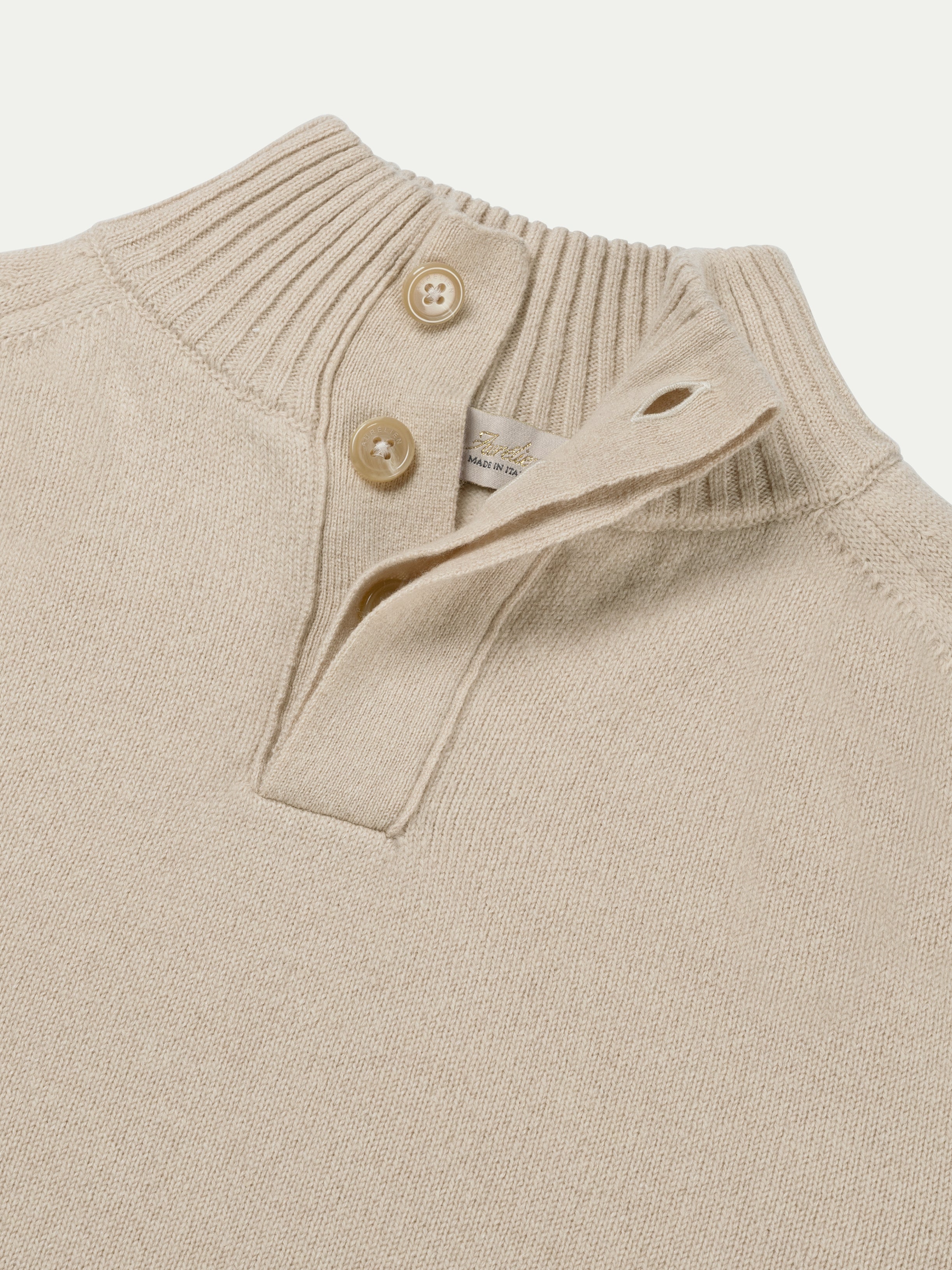 Light Beige City Button Sweater
