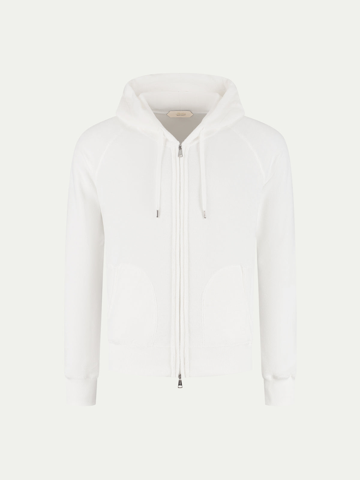 White Terry Towelling Zipper Vest