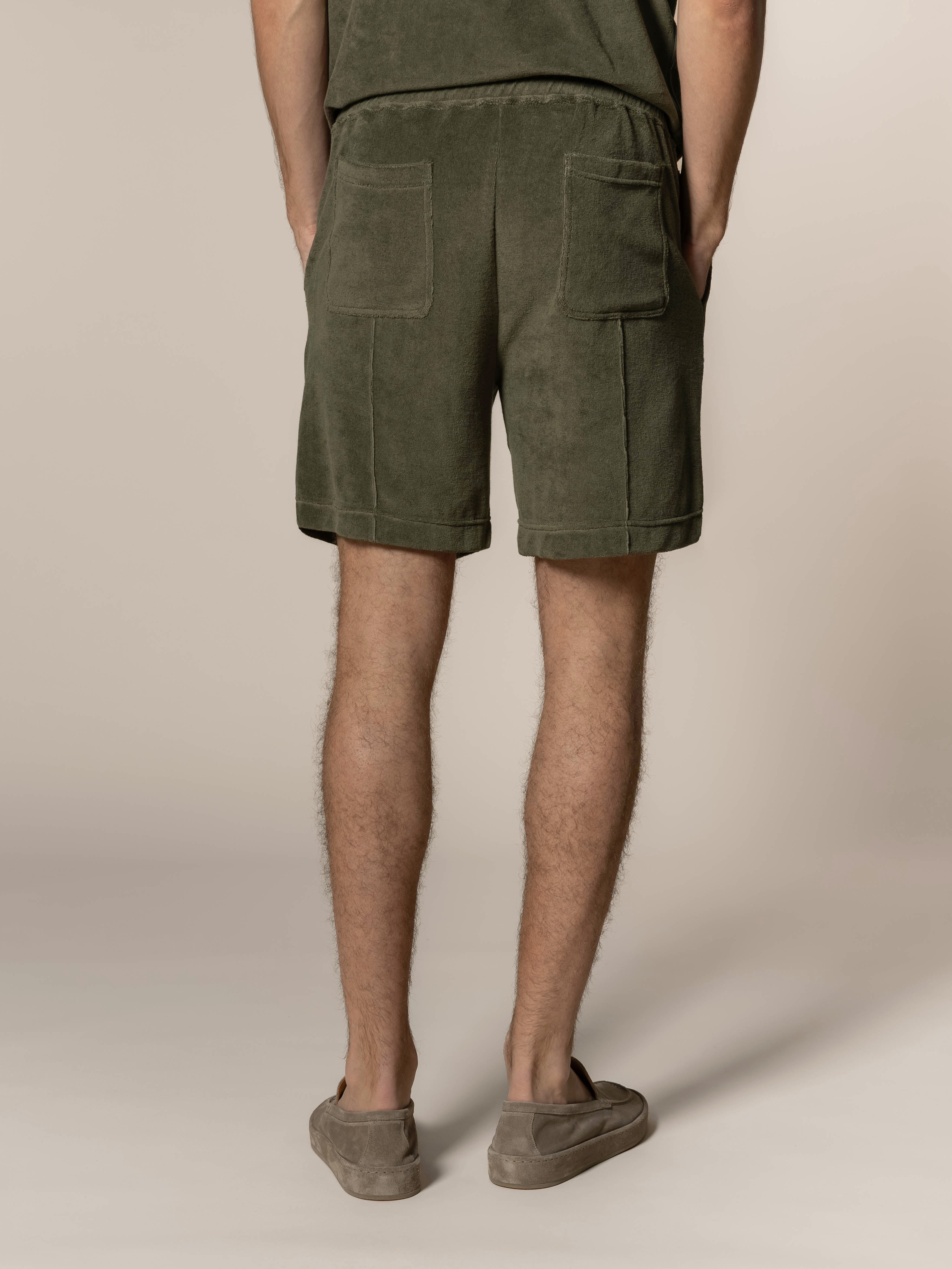 Olive Terry Towelling Leisure Shorts