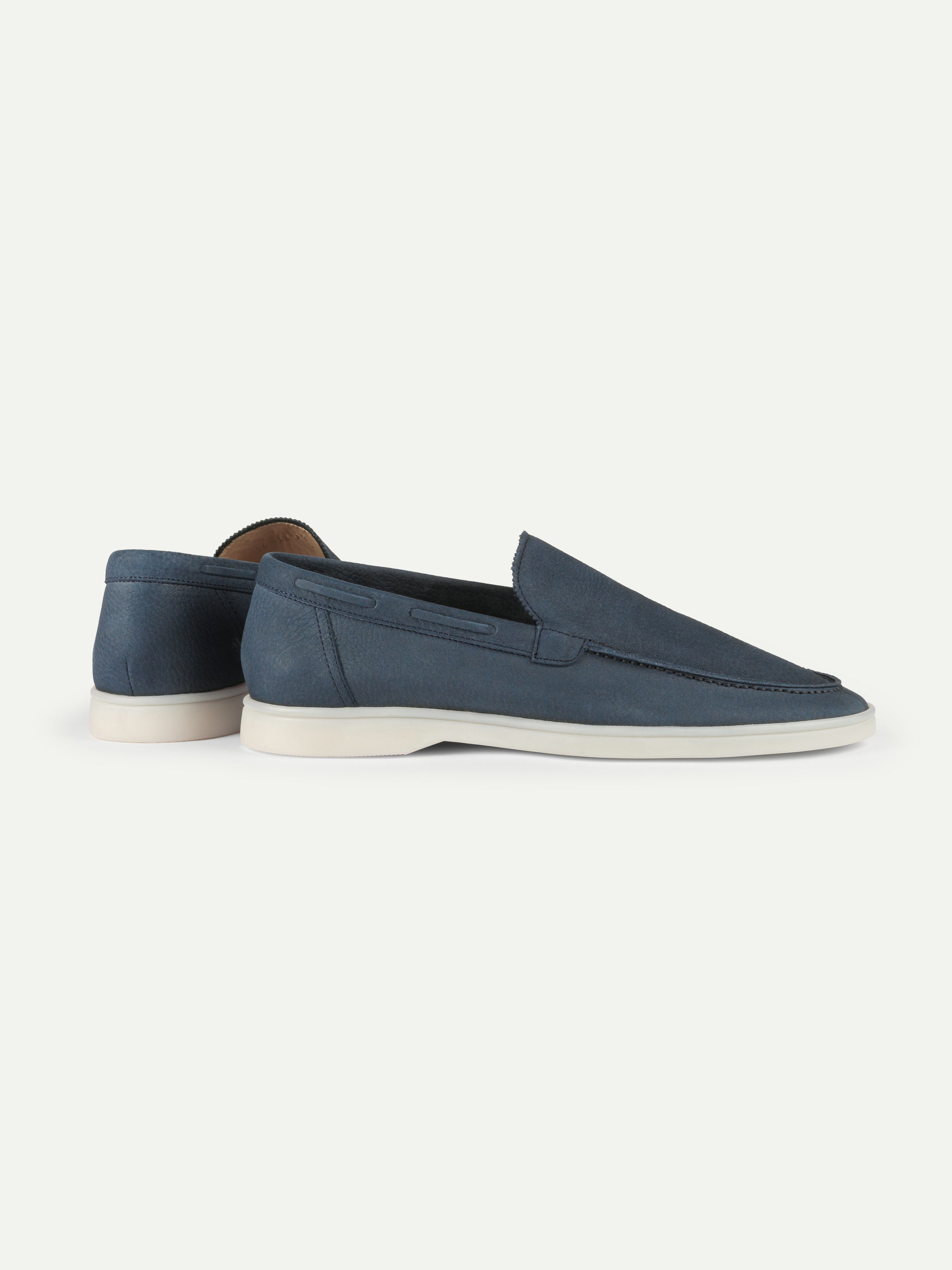 Steel Blue Nubuck Yacht Loafers