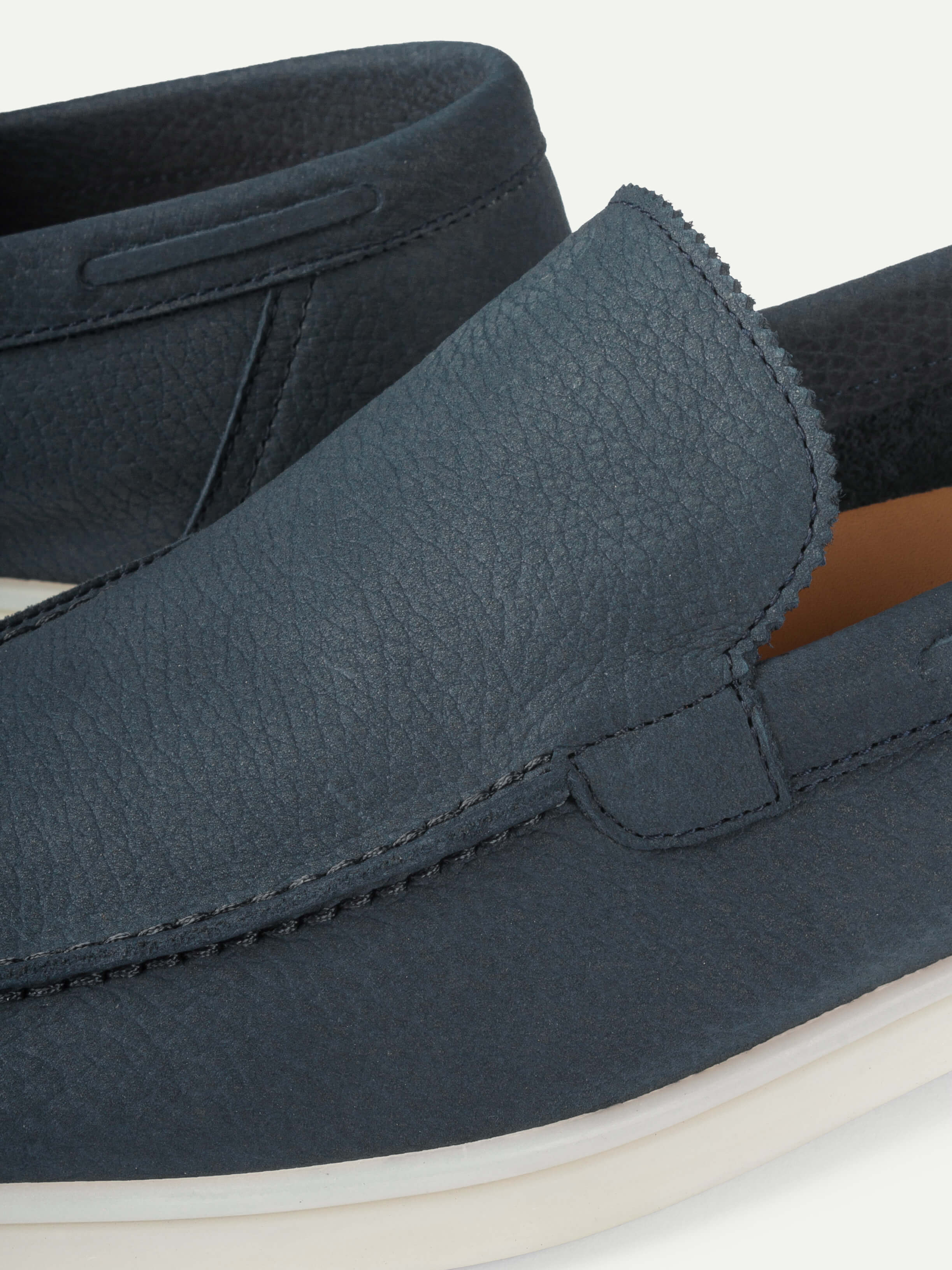 Steel Blue Nubuck Yacht Loafers