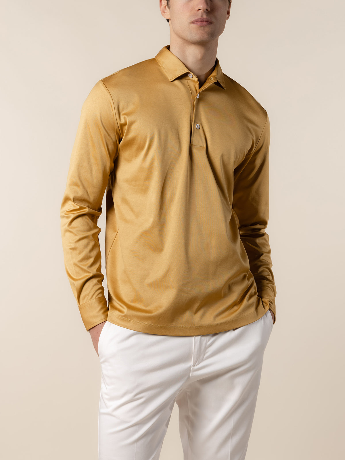 AUR1 Longsleeve Polo Saffron