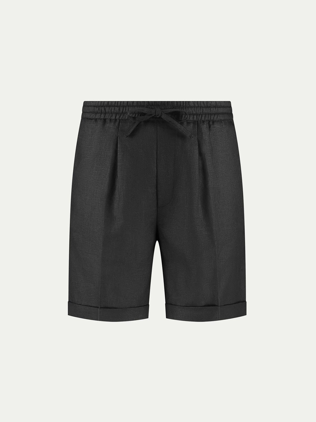 Black Linen Seaside Shorts