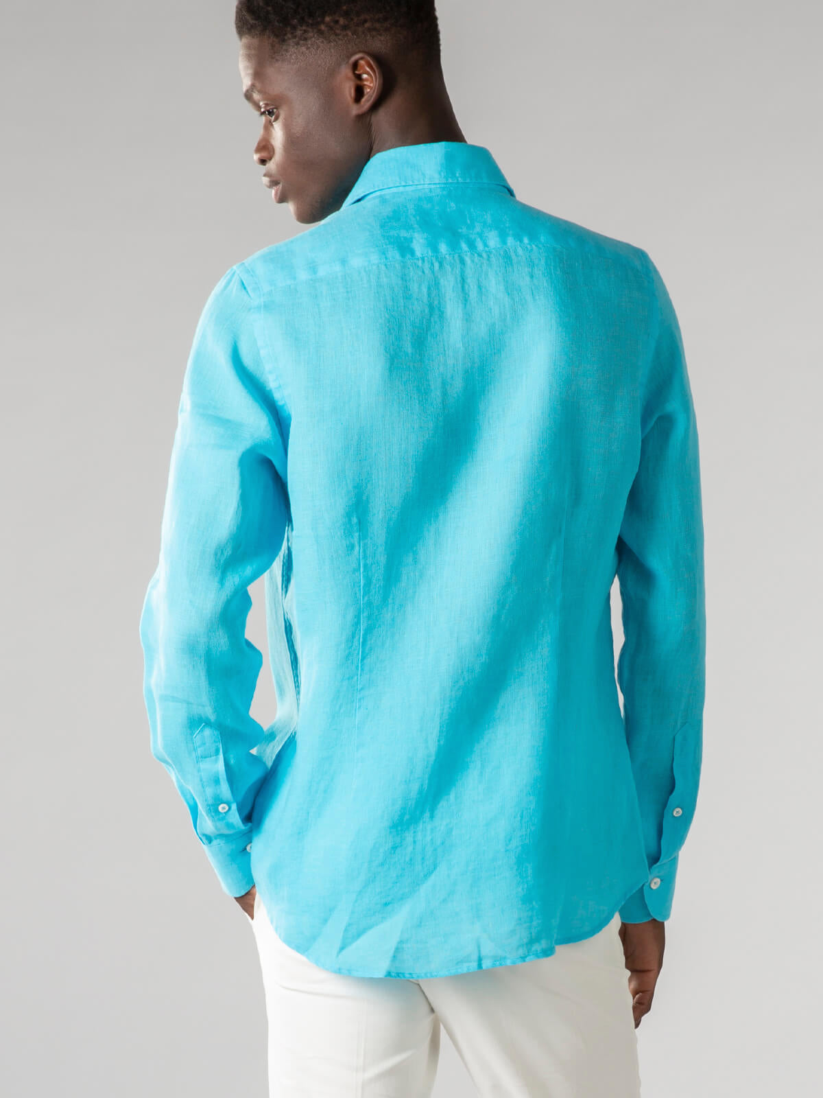Ocean Blue Linen Seaside Shirt