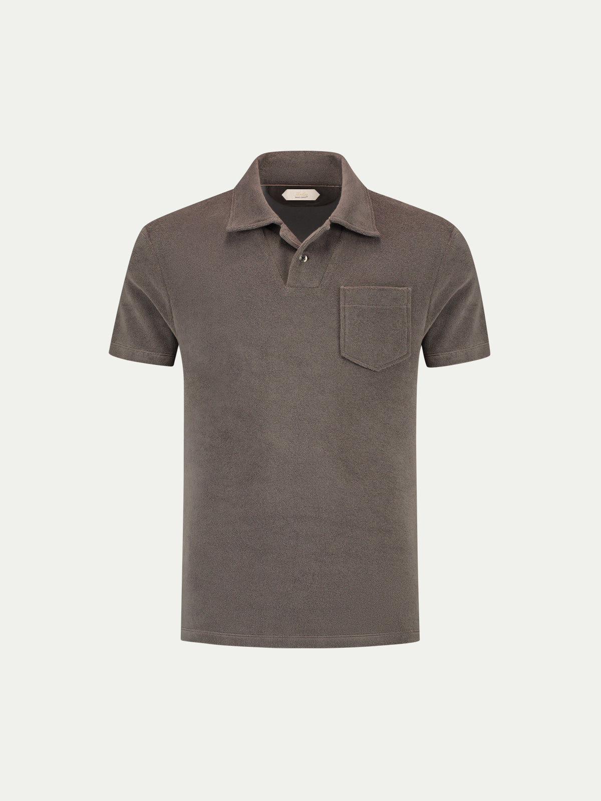 Ash Grey Terry Towelling Polo Shirt
