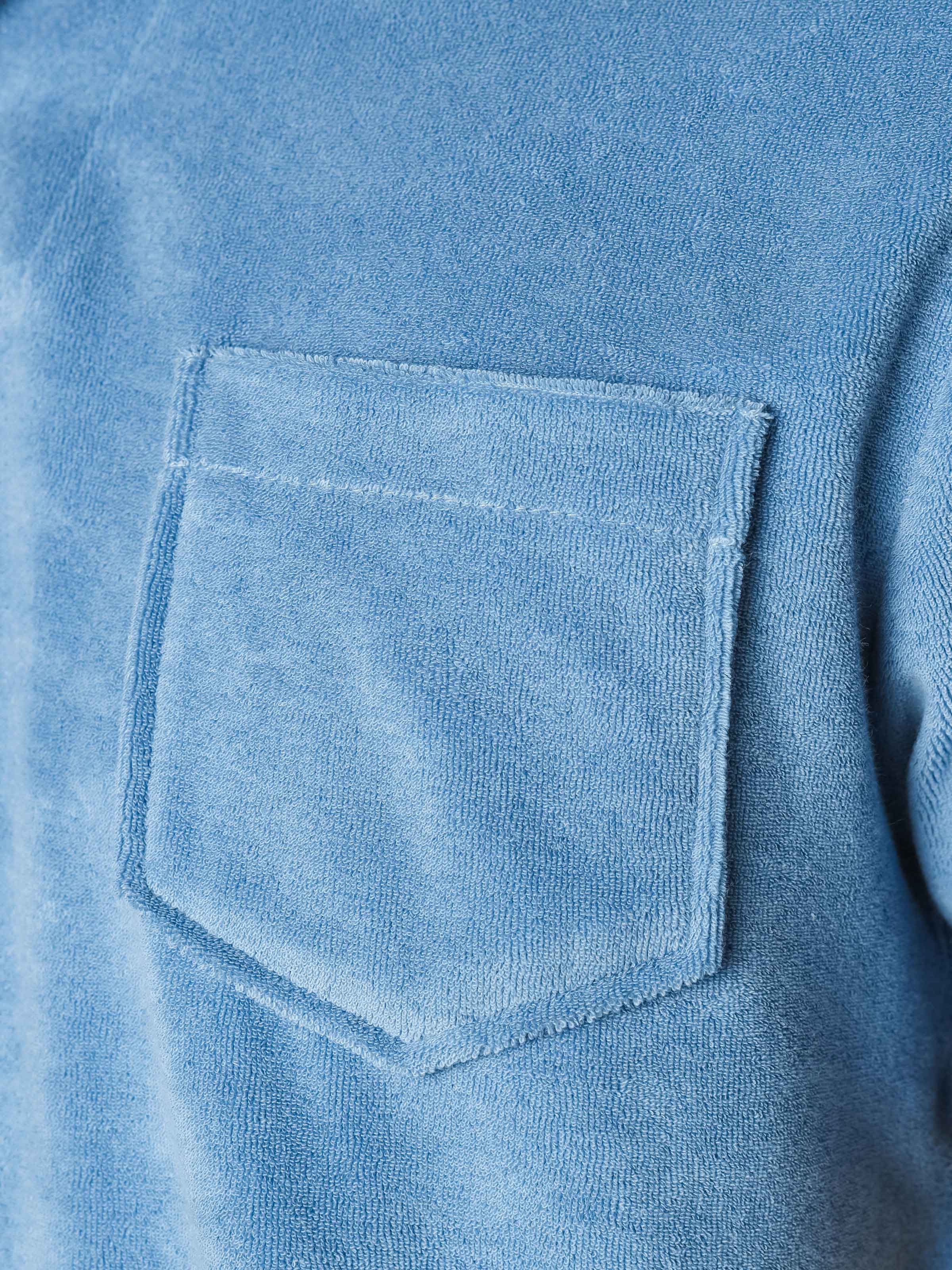 Sapphire Blue Terry Towelling Polo Shirt