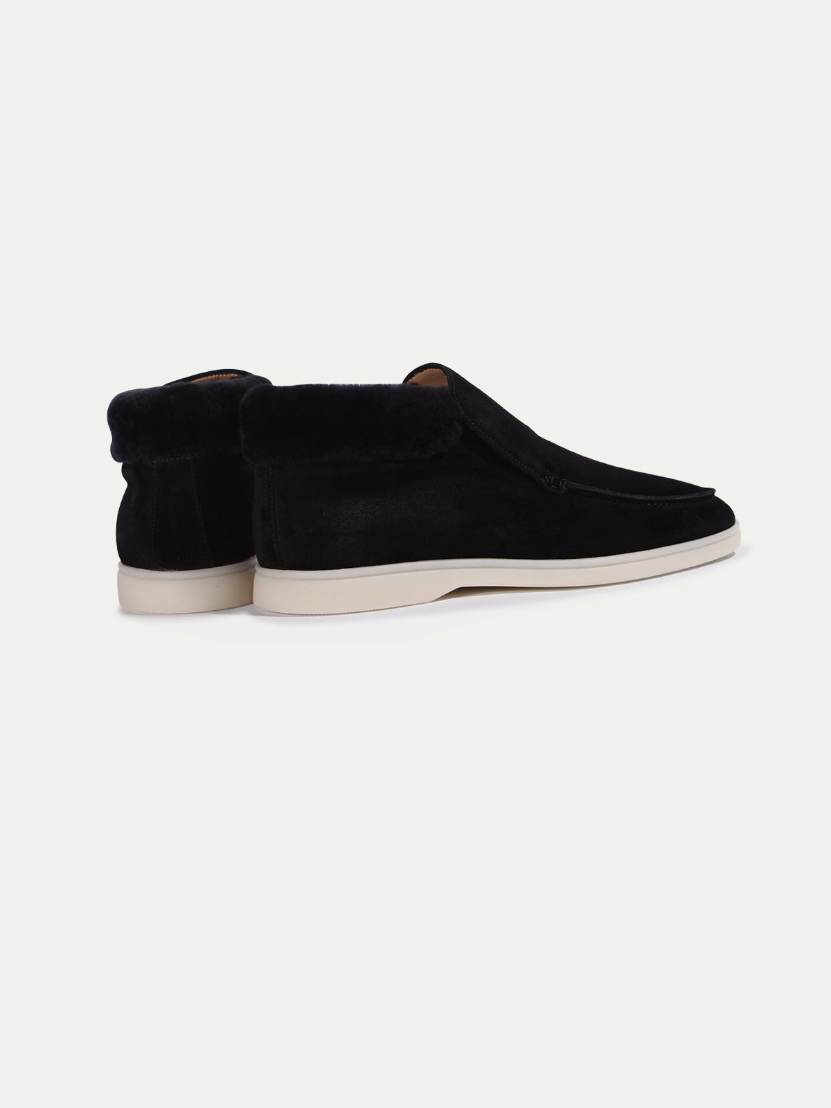 Black City Loafer with Shearling Aurelien
