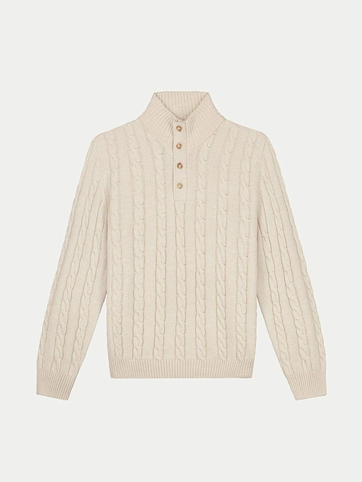 Light Beige Winter Button Sweater
