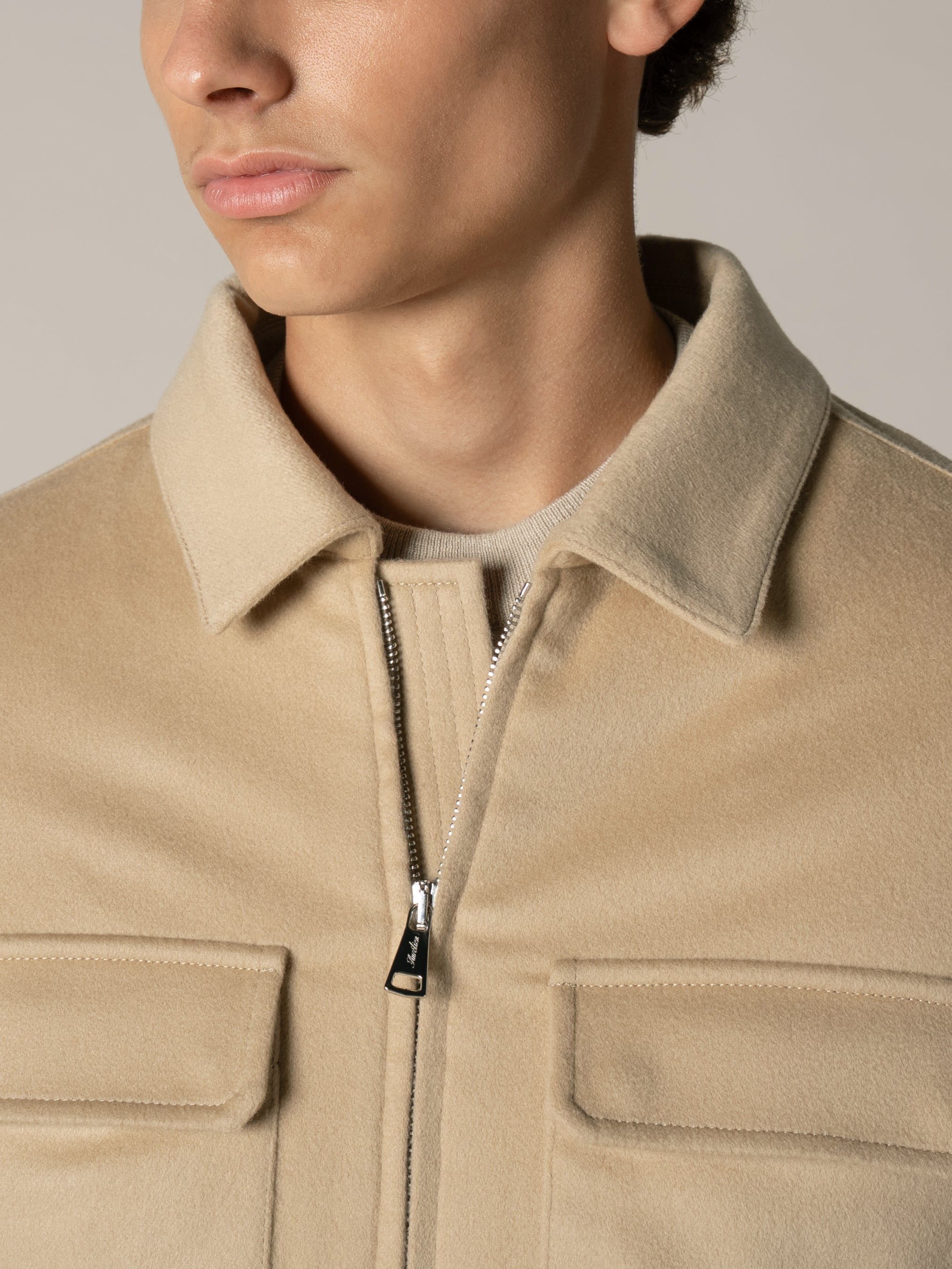 Beige City Bomber Jacket