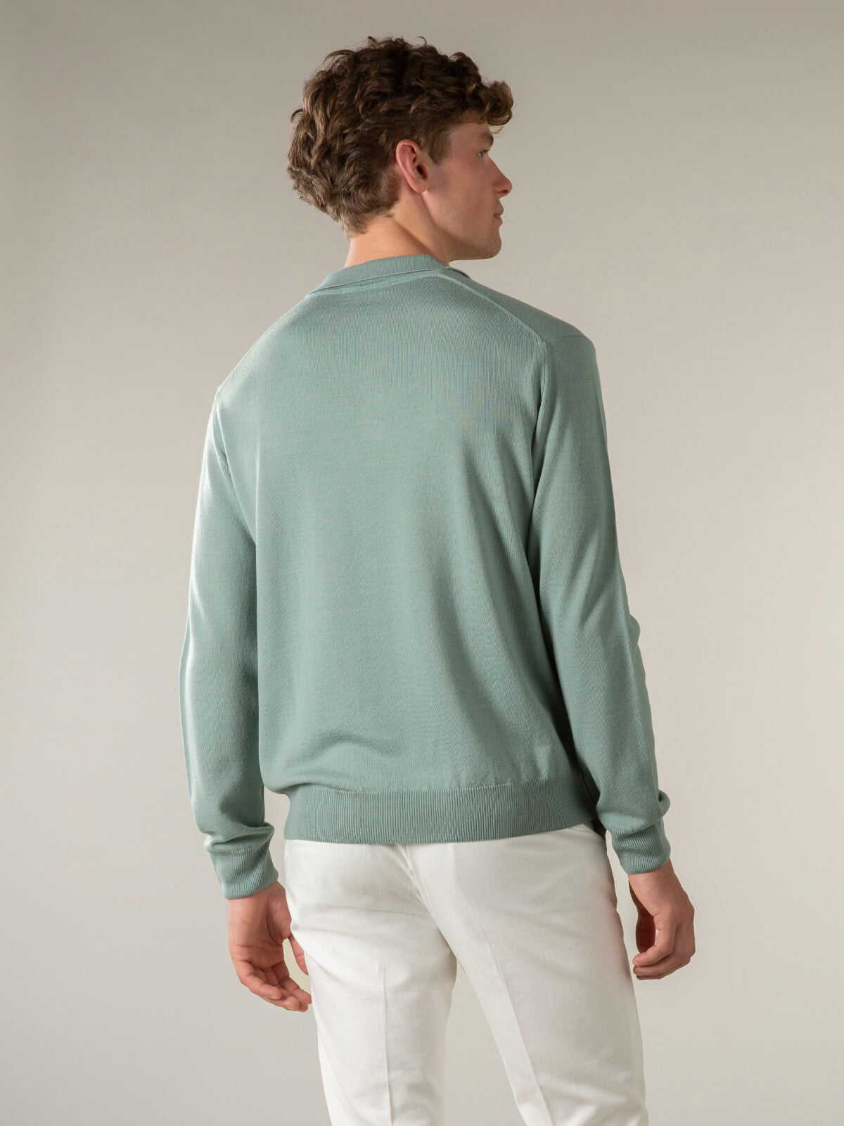 Extrafine Merino Polo Lichtgroen