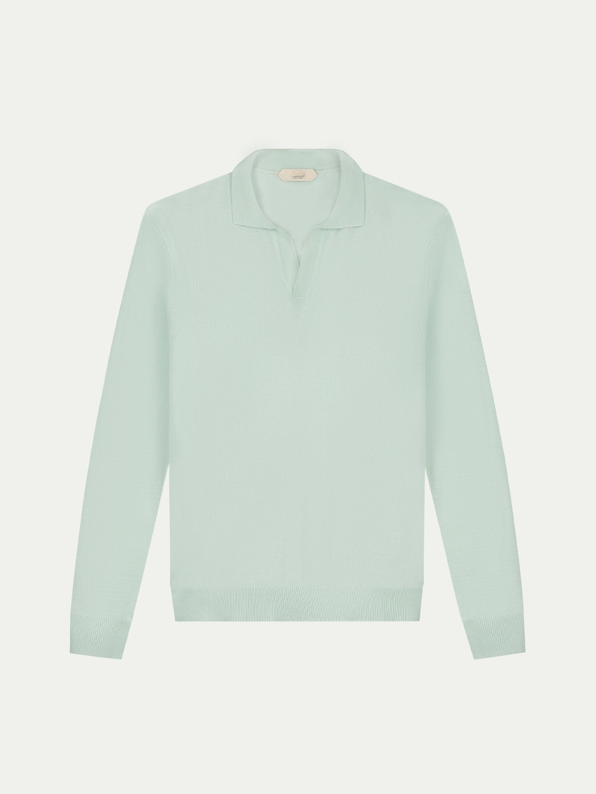 Extrafine Merino Buttonless Polo Light Green