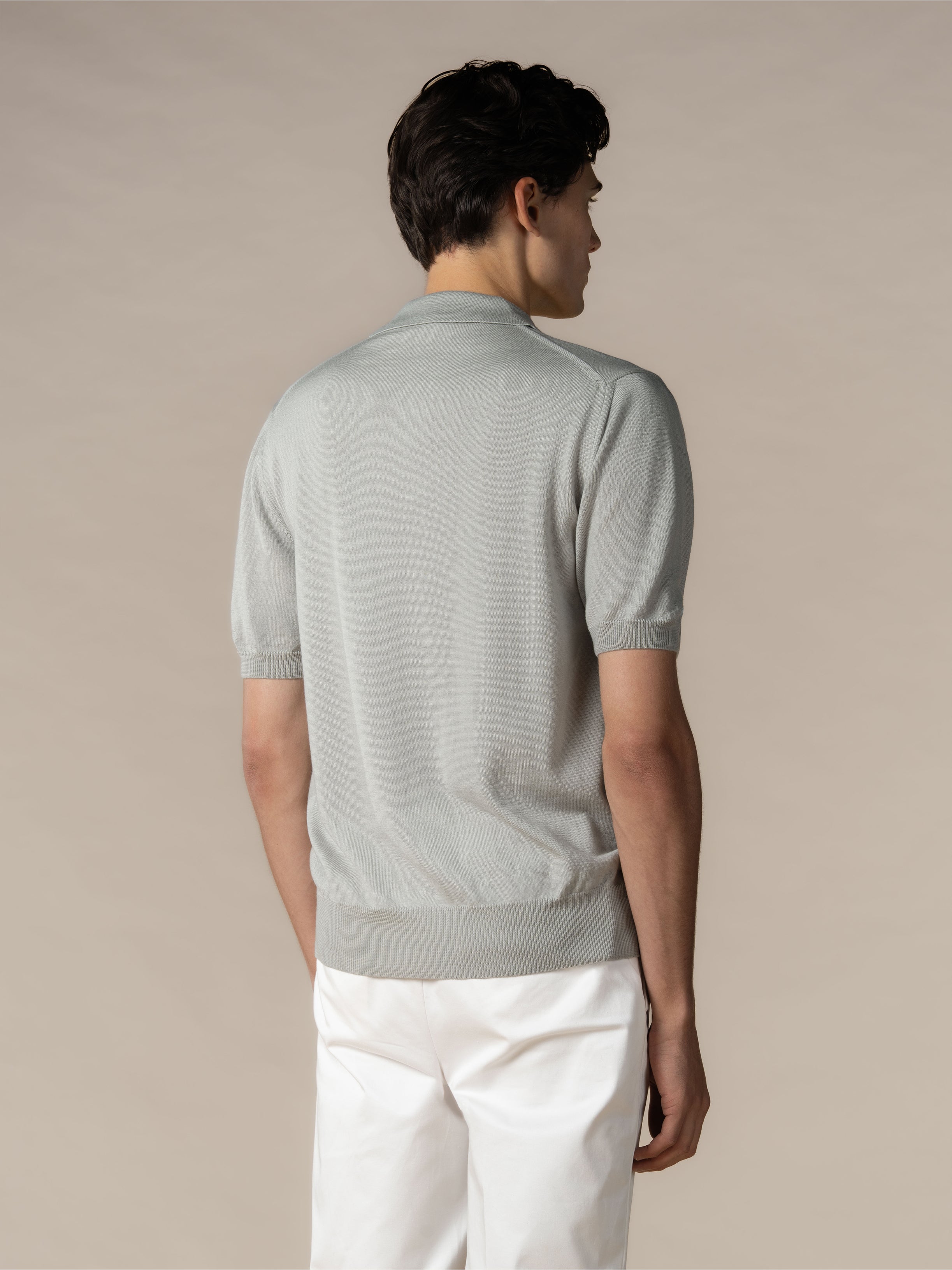 Shortsleeve Buttonless Polo Classic Grey