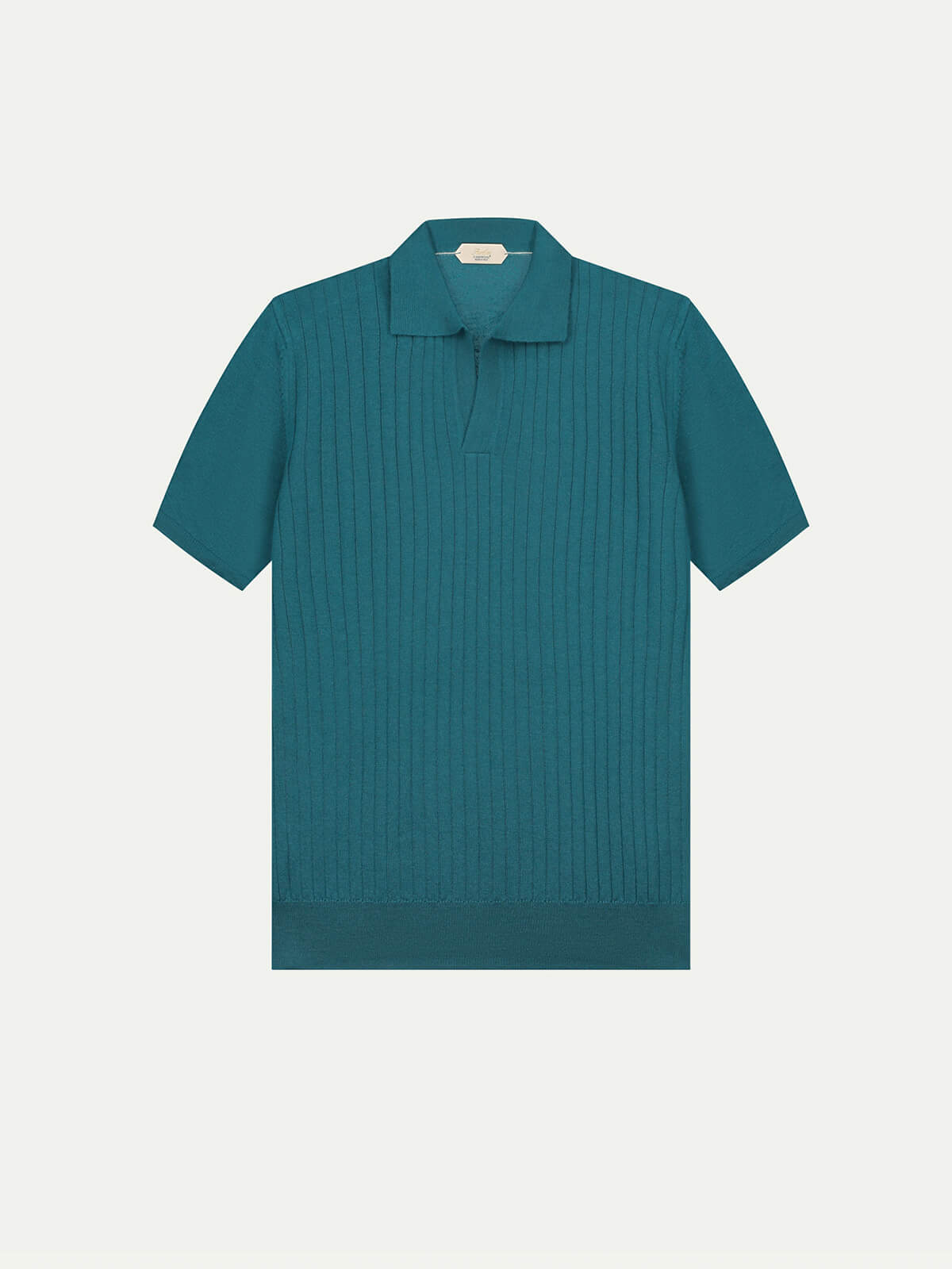 Shortsleeve Buttonless Ribbed Polo Forest Green
