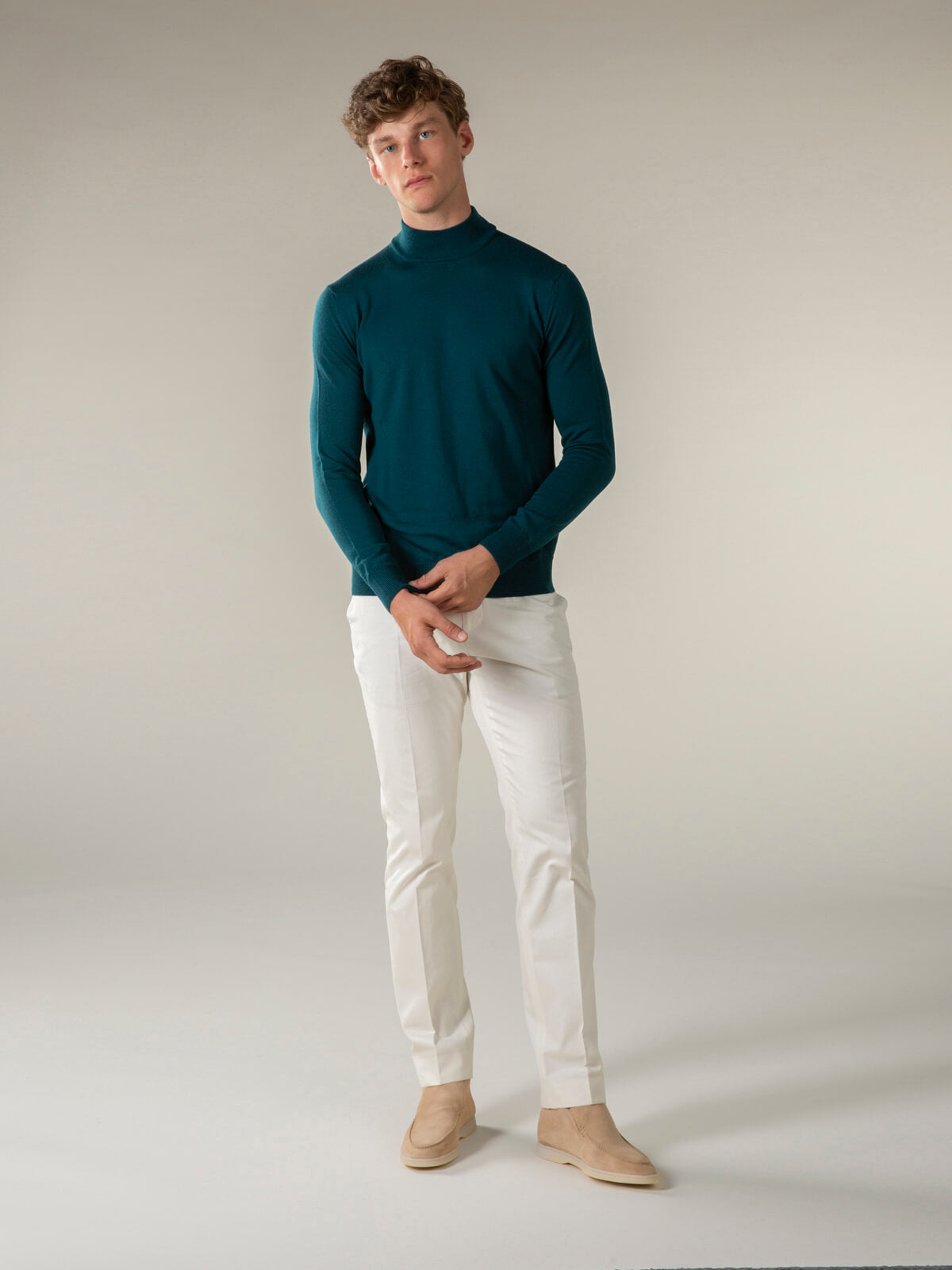 Extrafine Merino Mockneck Dark Green