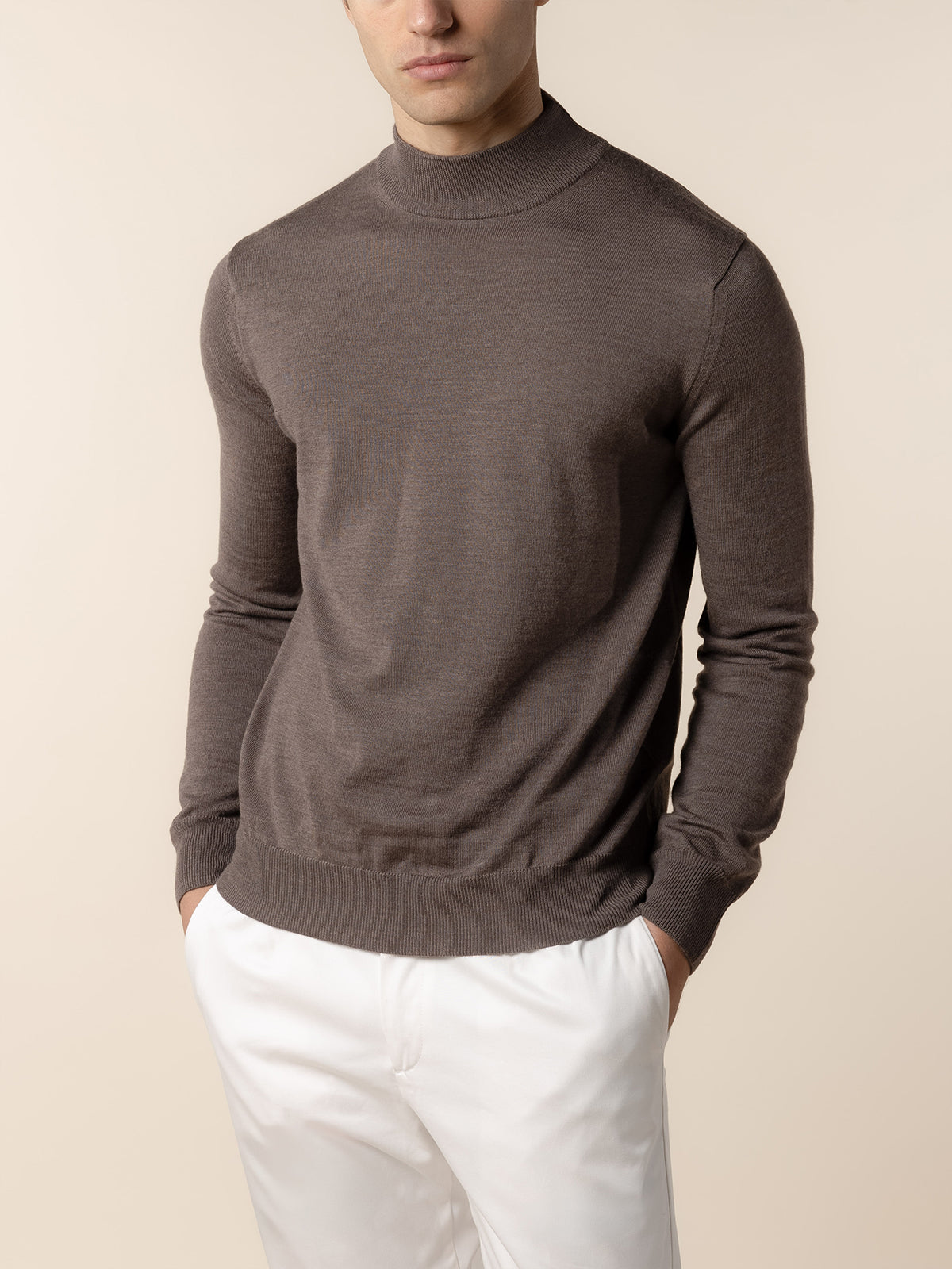 Extrafine Merino Mockneck Ash Grey