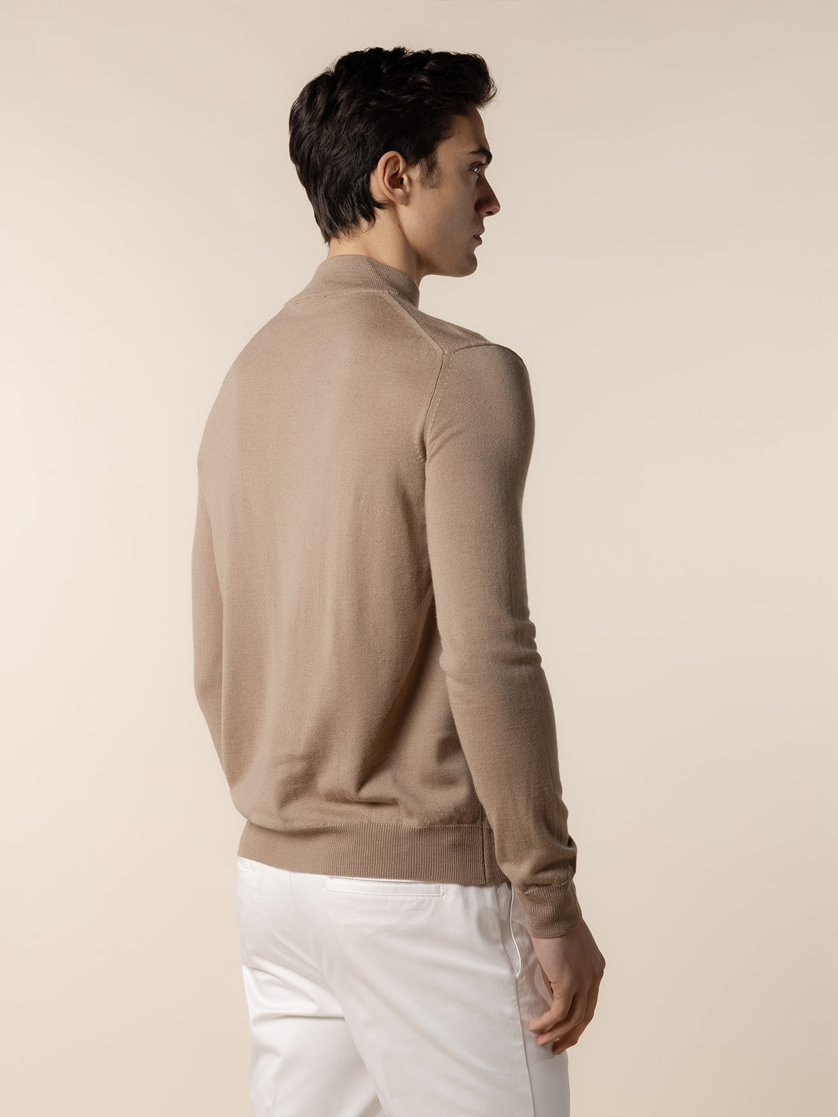 Extrafine Merino Mockneck Hazelnut