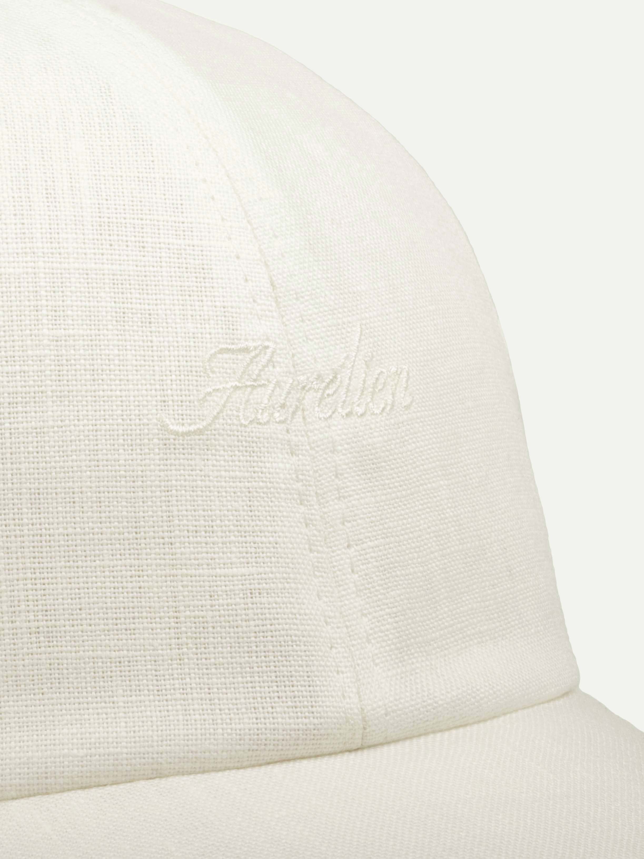 Ecru Linen Baseball Cap