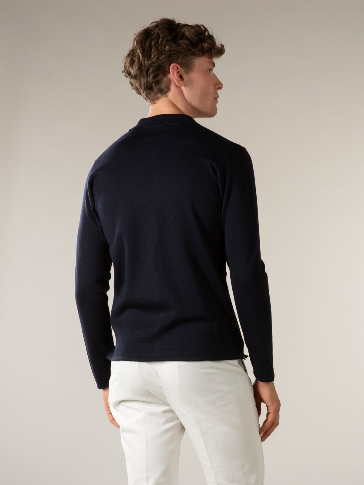 Extrafine Merino Overhemd Navy