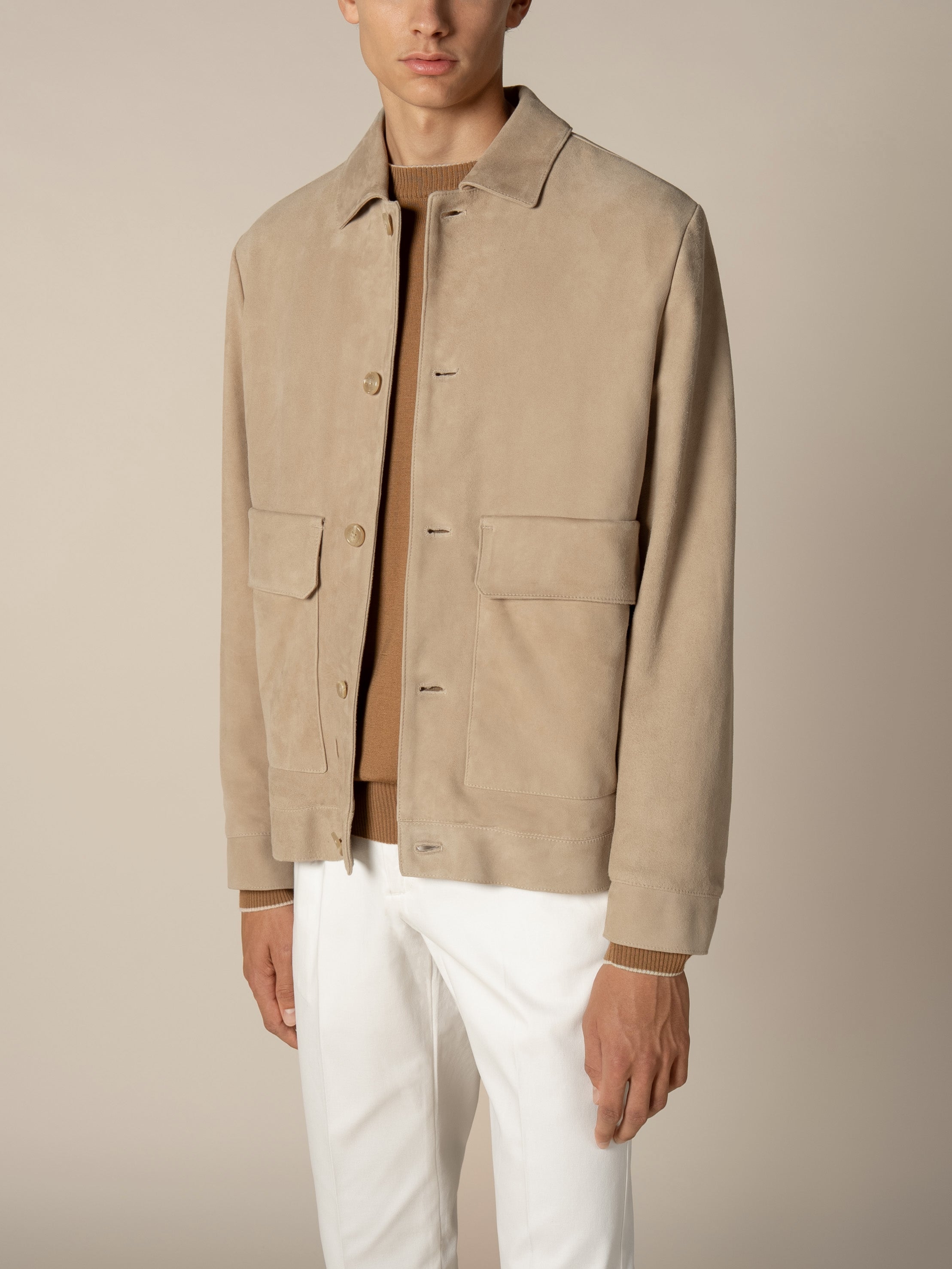 Light Beige Suede Jacket