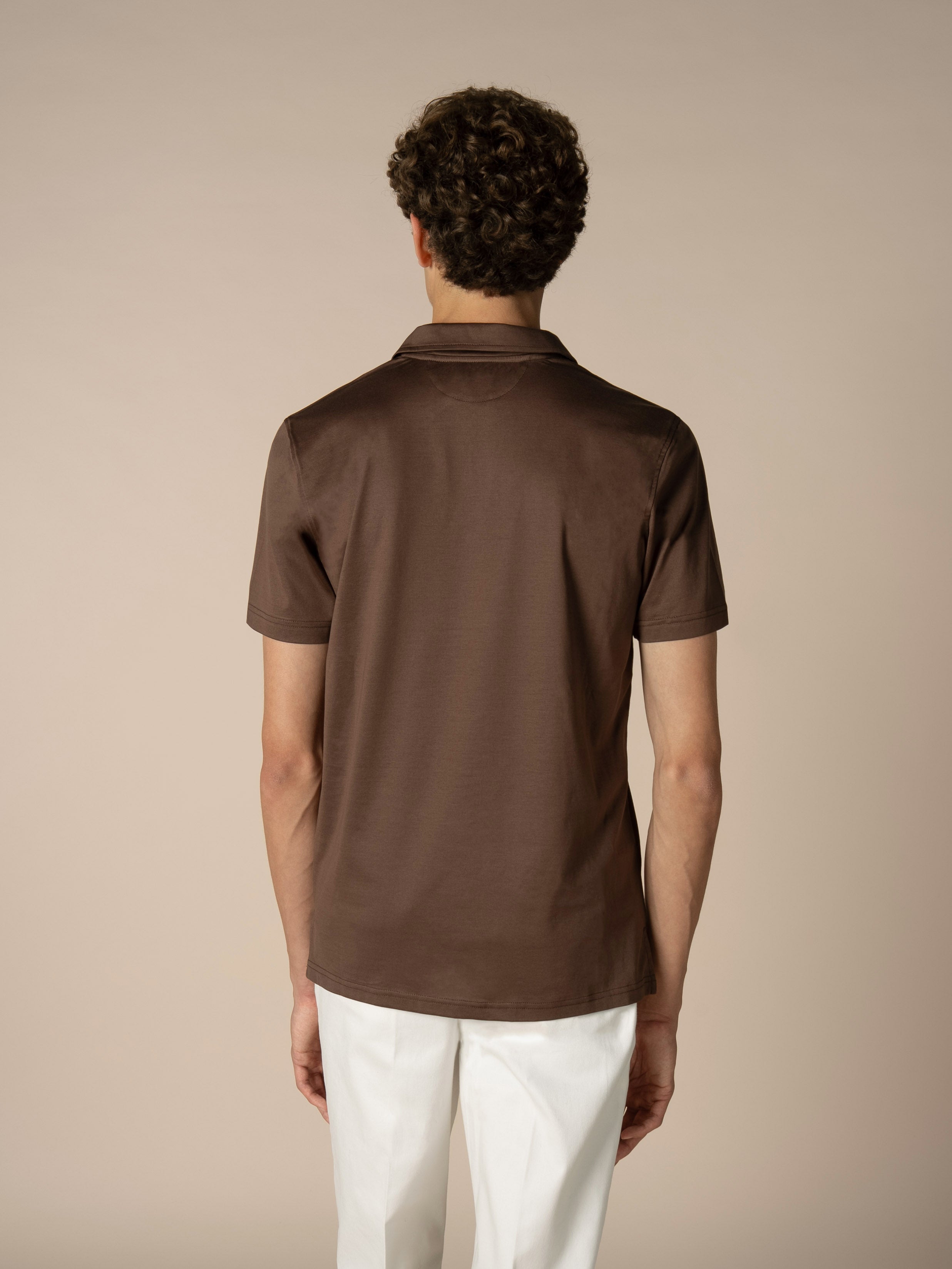 Chocolate Buttonless Polo Shirt