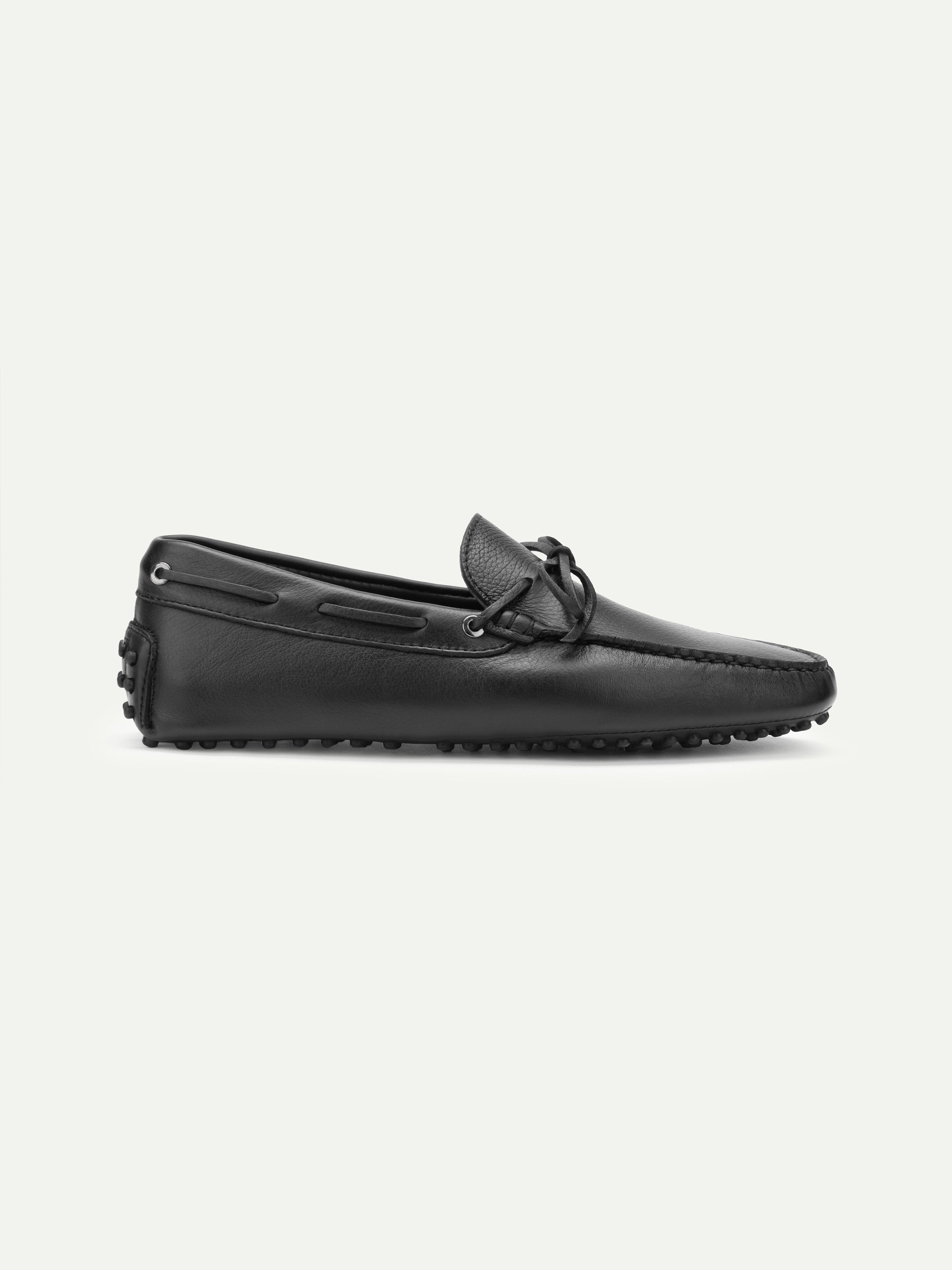 Black Leather Driving Shoes