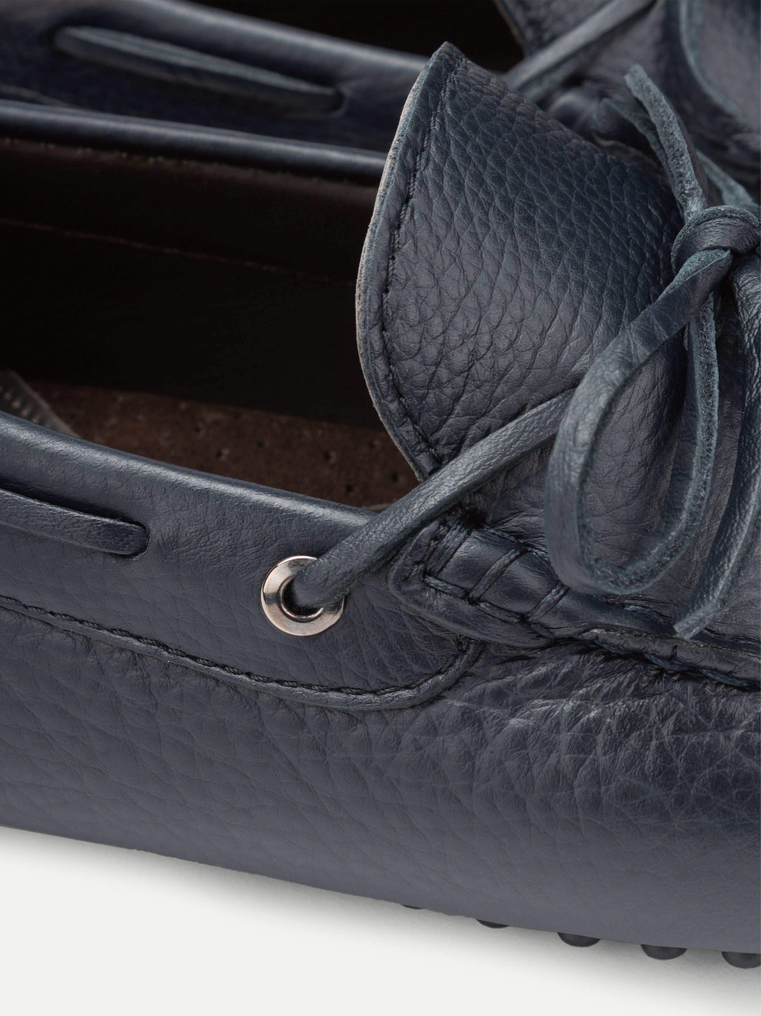 Navy Leather Driving Shoes