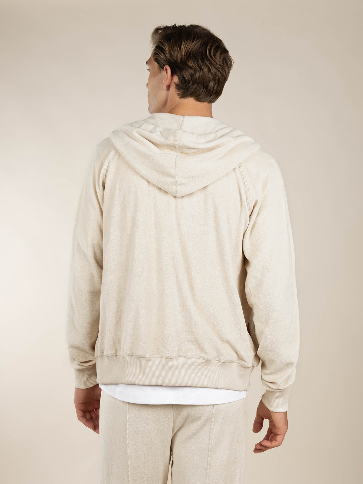 Shell Terry Towelling Zipper Vest