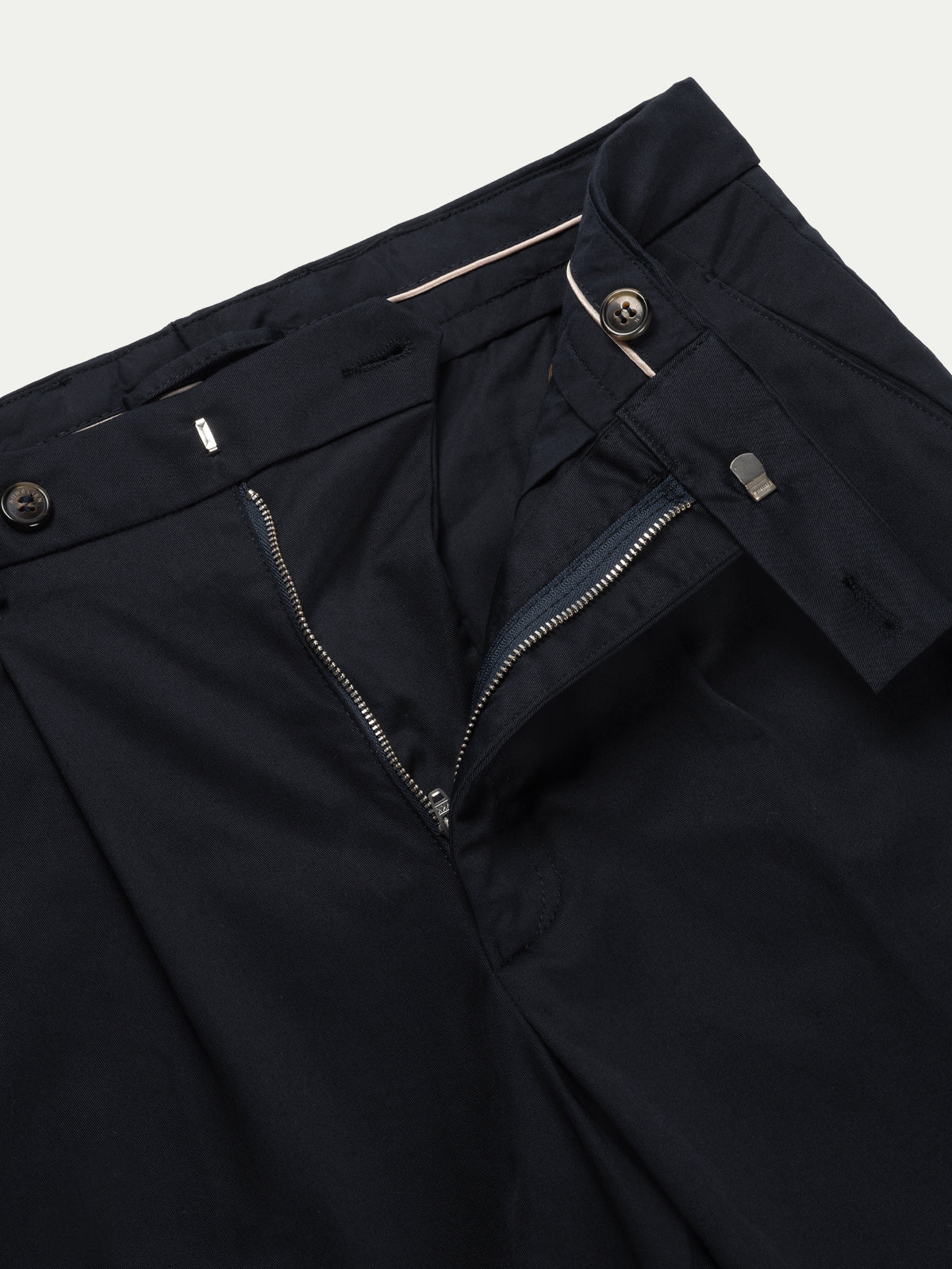Navy Pleated Metropolitan Trousers