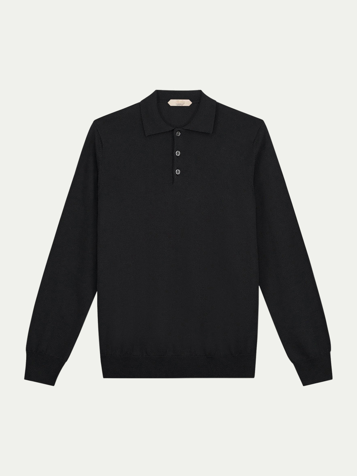Extrafine Merino Polo zwart