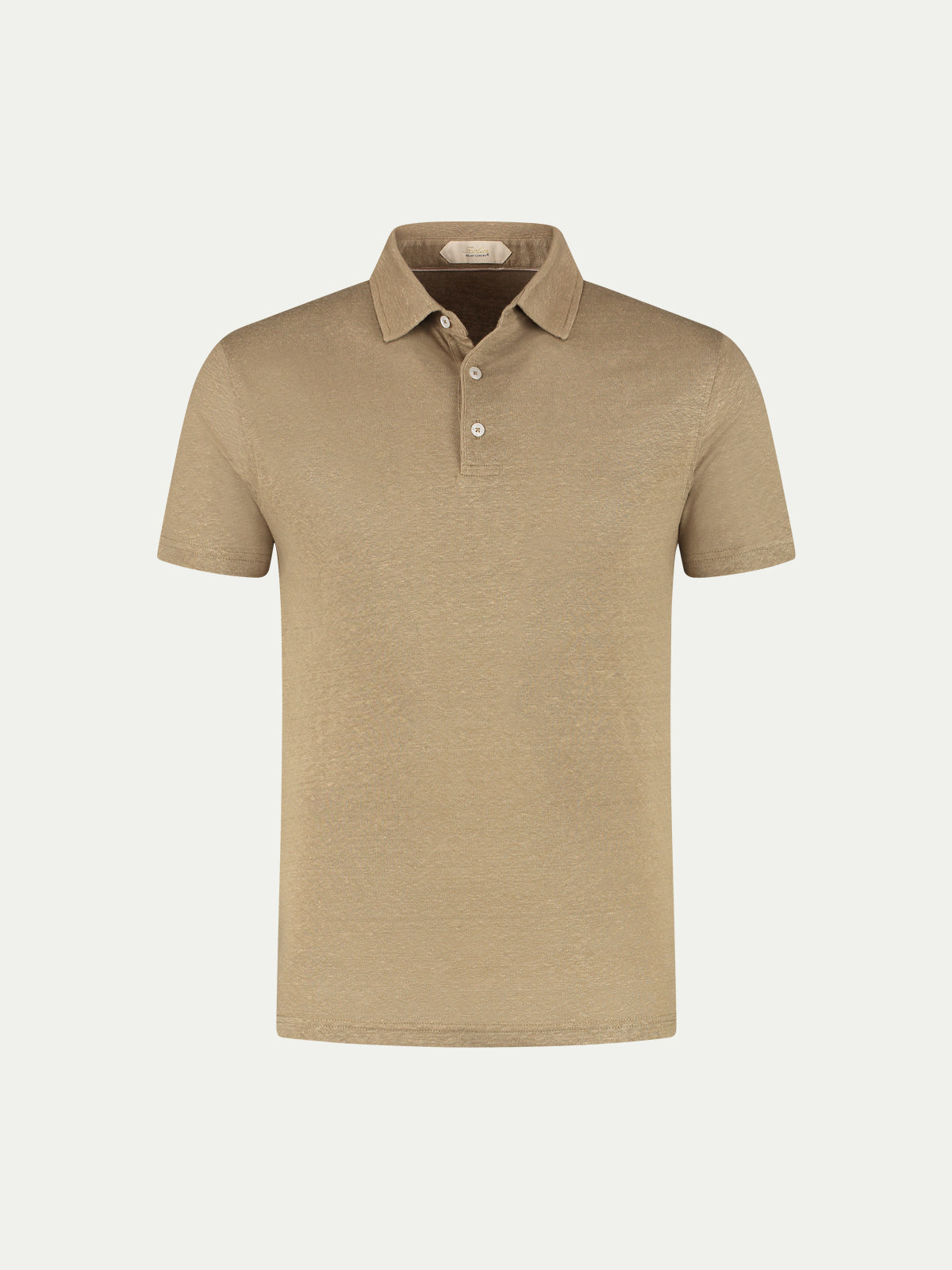 Dark Taupe Linen Polo Shirt