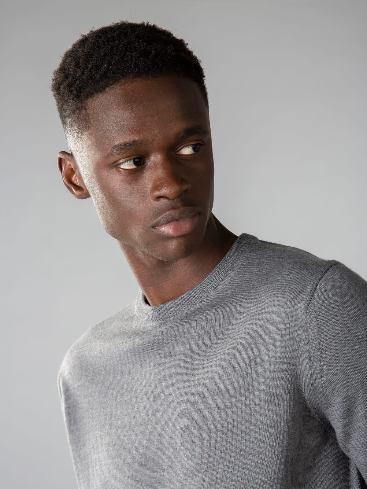 Extrafine Merino trui Donkergrijs