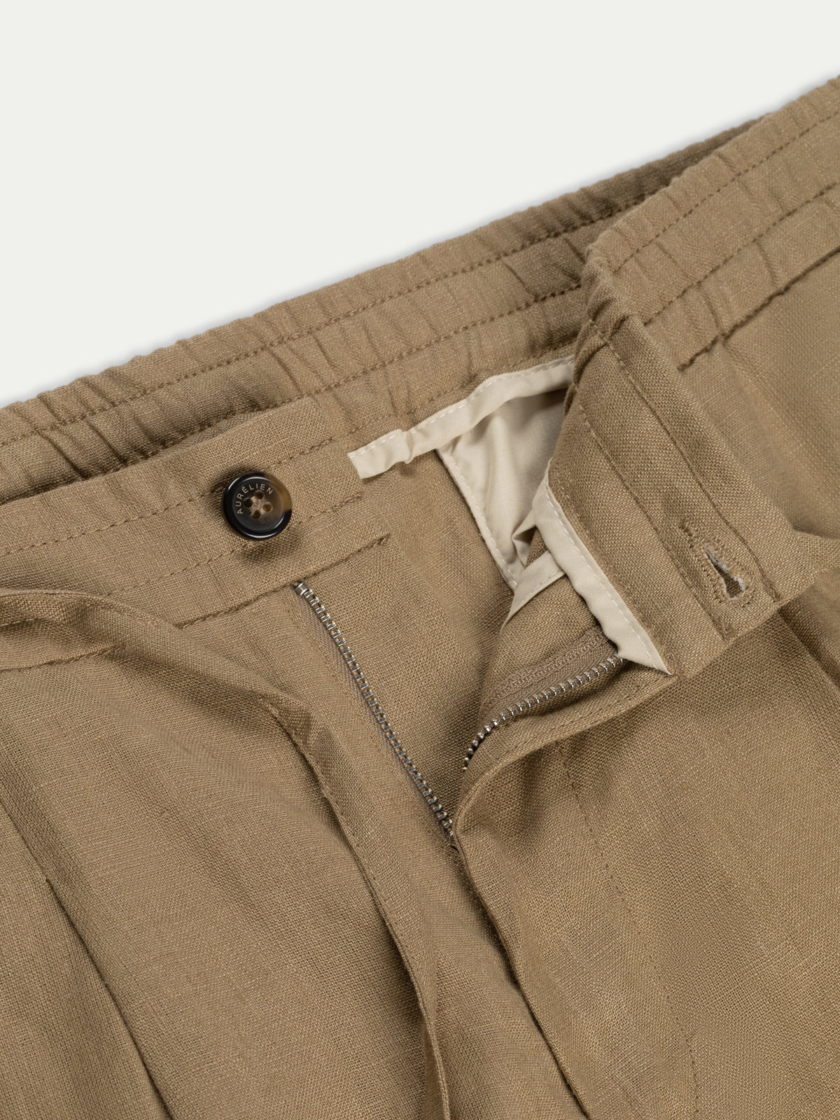 Dark Taupe Linen Seaside Trousers