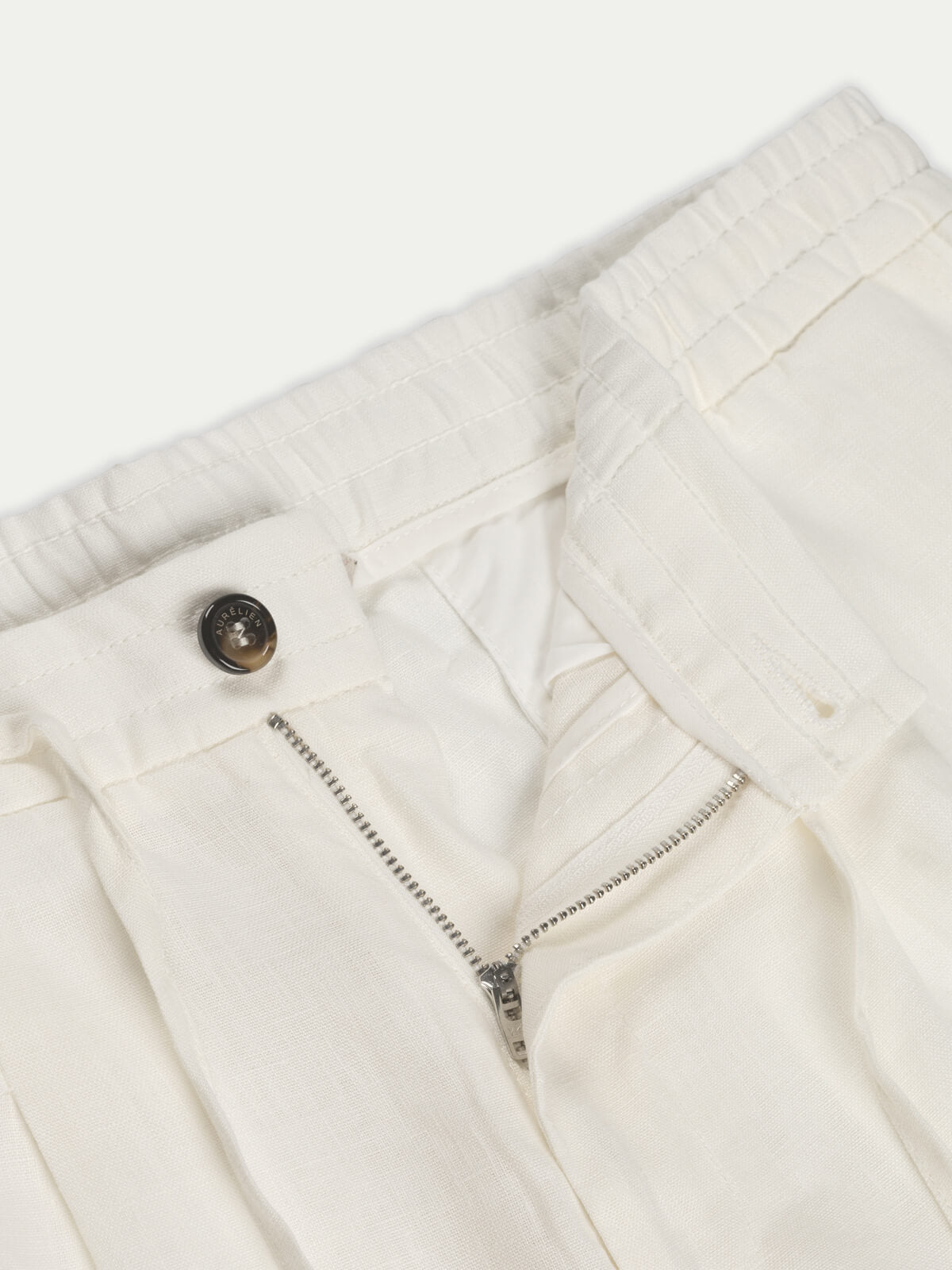 Ecru Linen Seaside Trousers