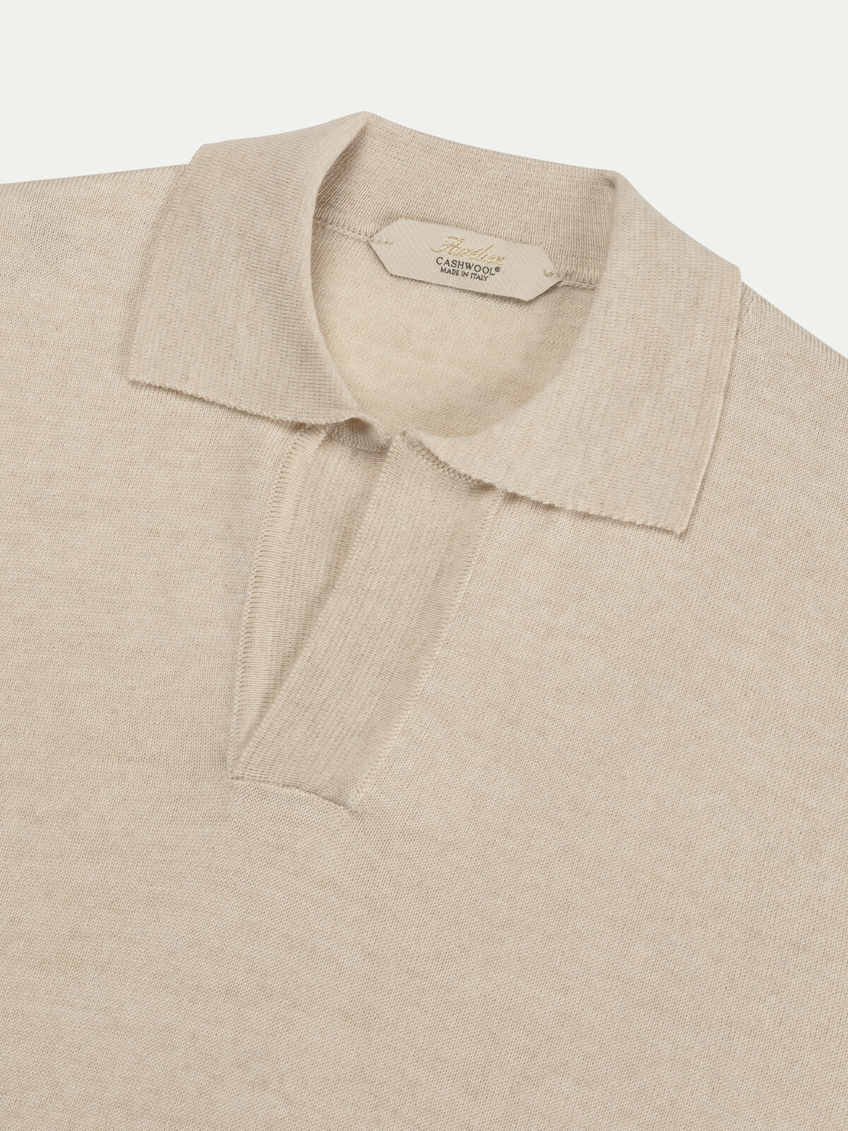 Shortsleeve Buttonless Polo Light Beige