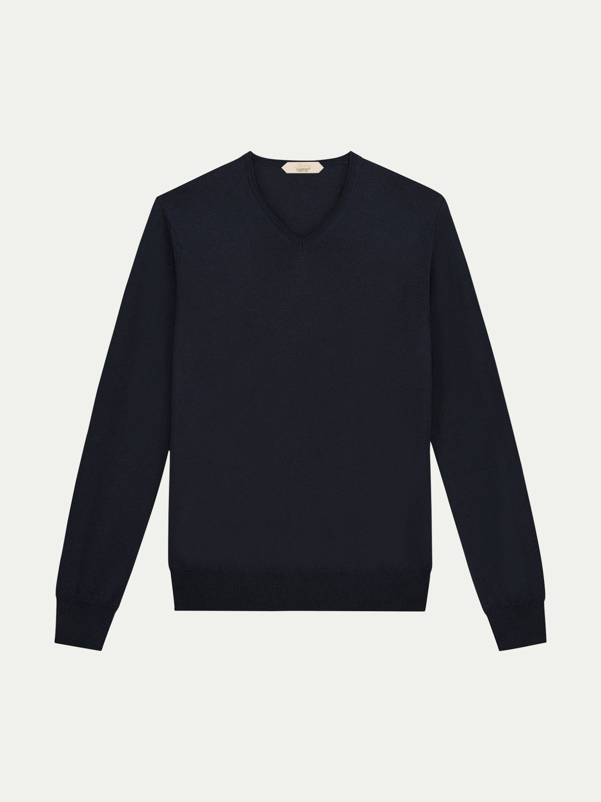 Extrafine Merino V-hals Trui Navy