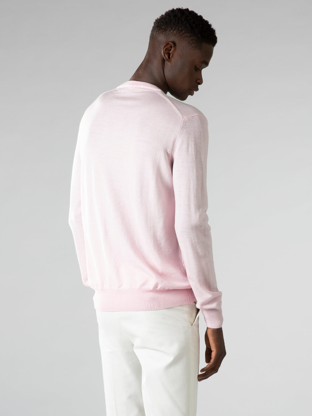 Extrafine Merino V-hals Trui Roze