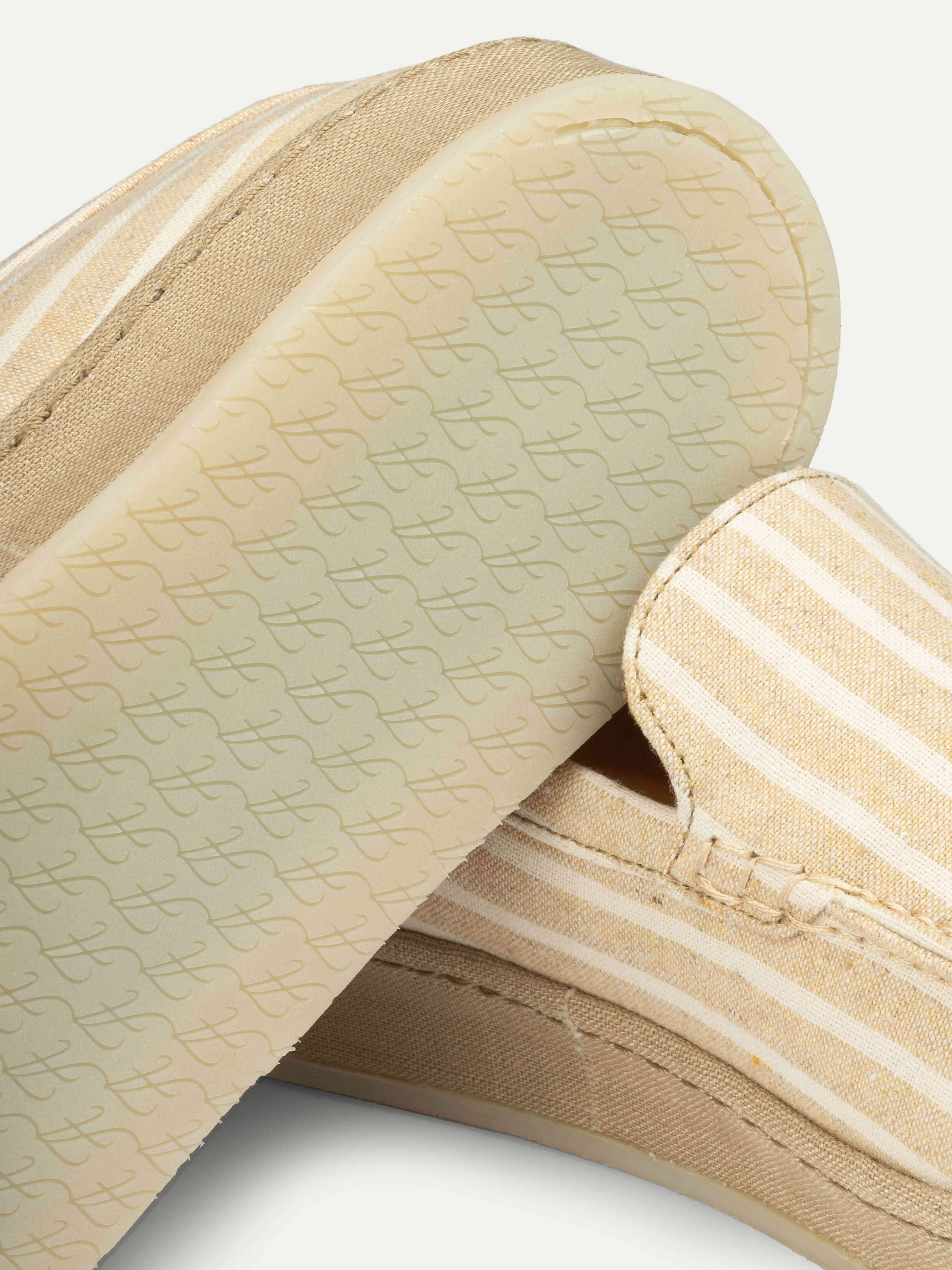 Yellow Striped Linen Voyager Loafer