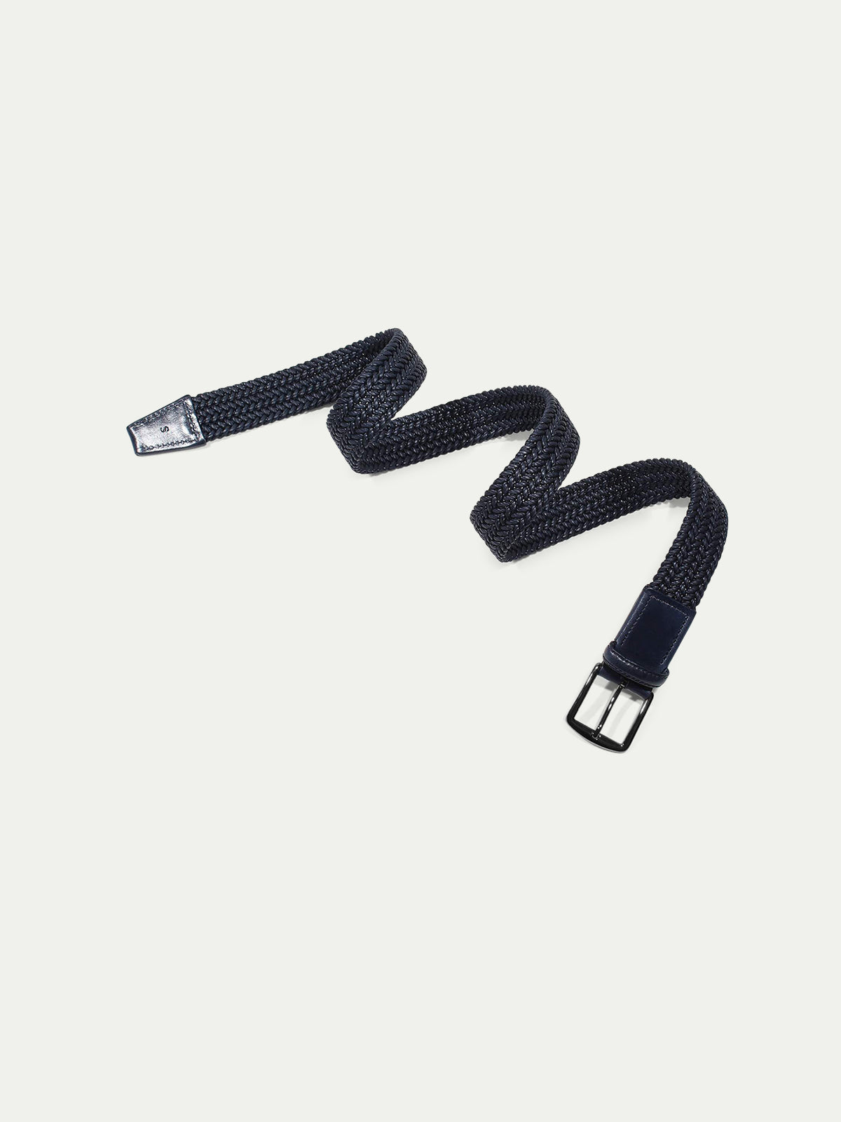 Navy gevlochten riem