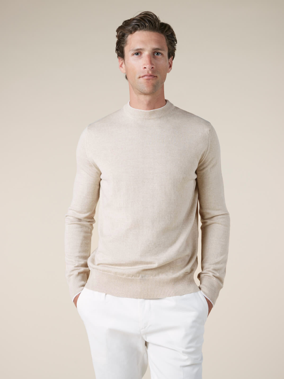 Light Beige Two Tone City Crew
