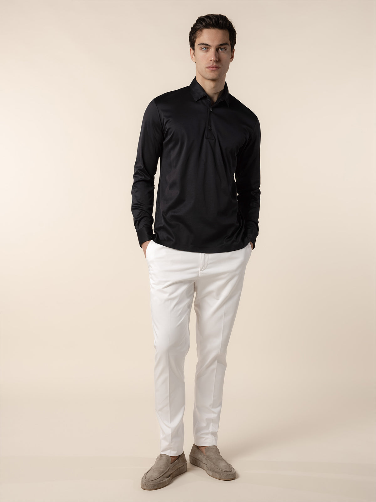 AUR1 Longsleeve Polo Black