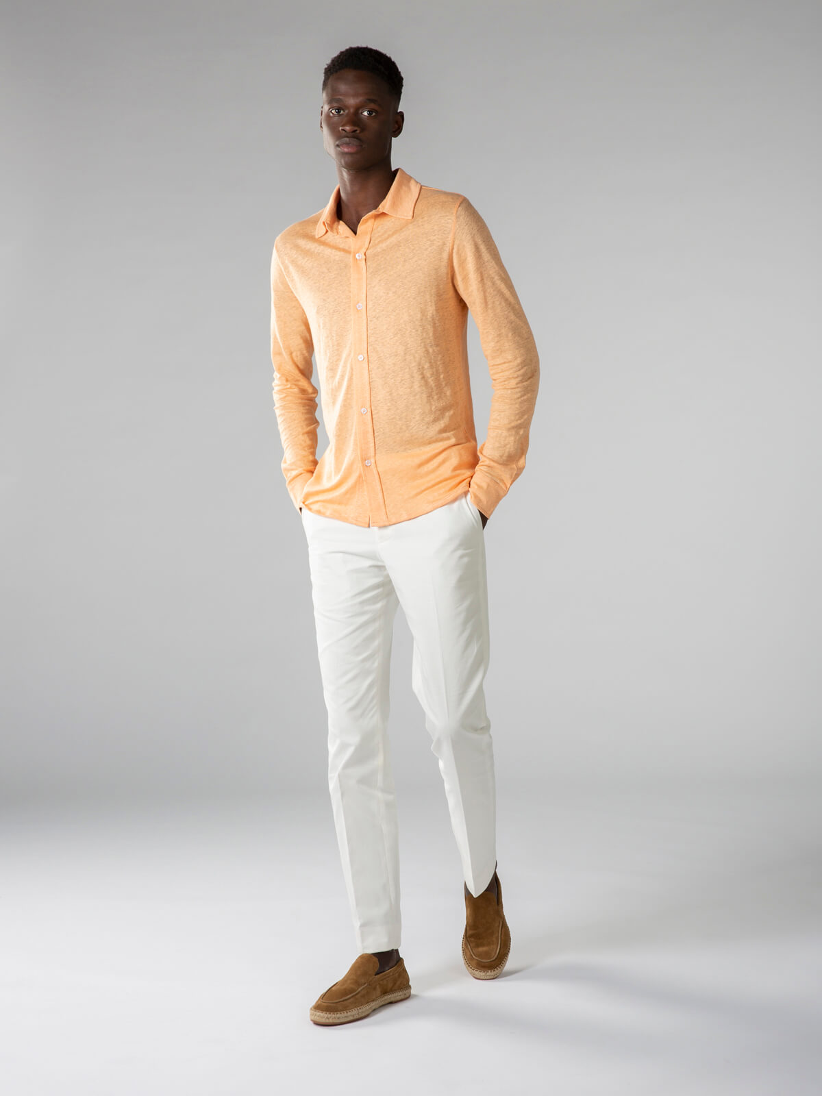 Peach Linen Bayside Shirt