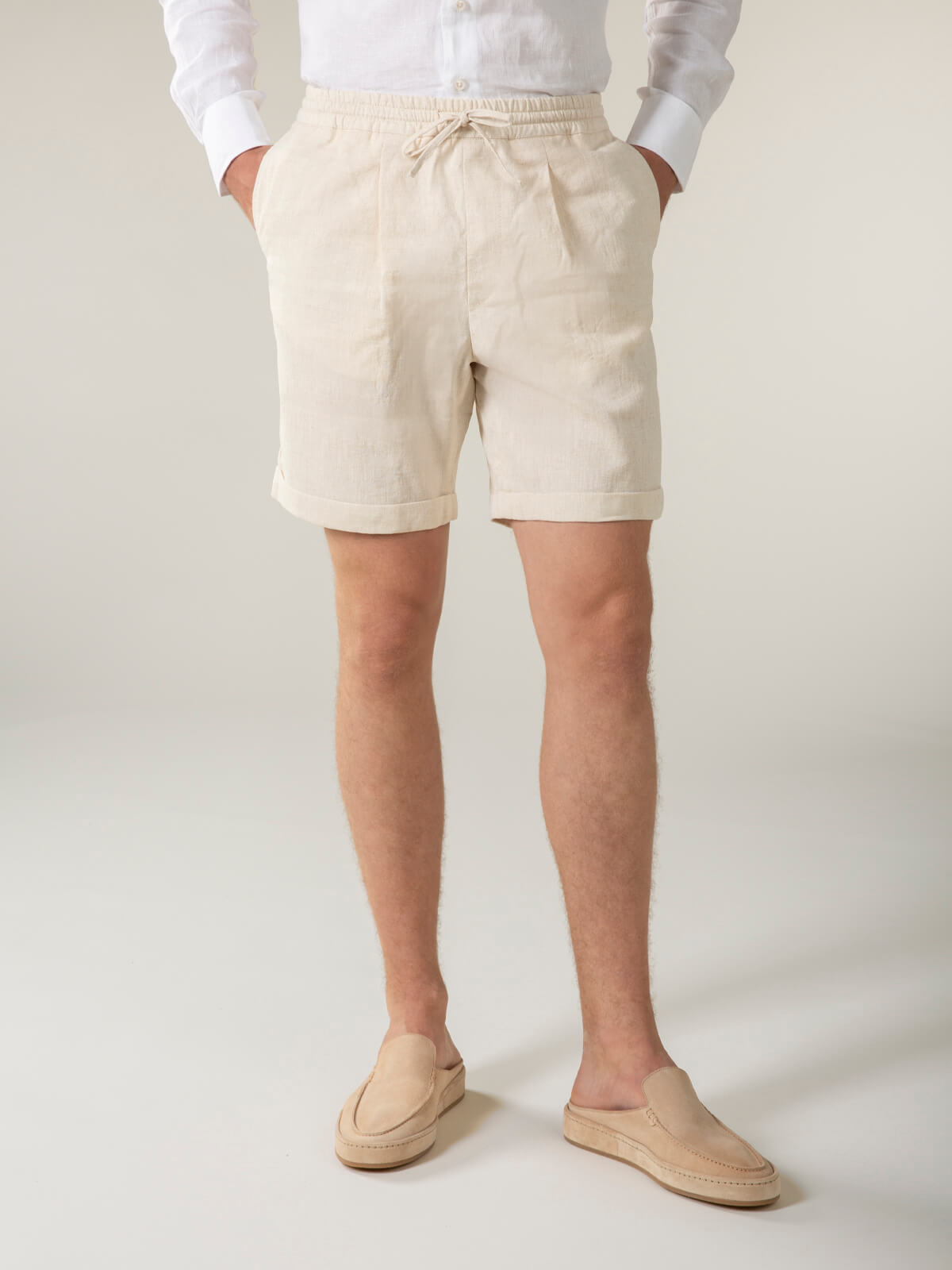 Beige Linnen Seaside Shorts